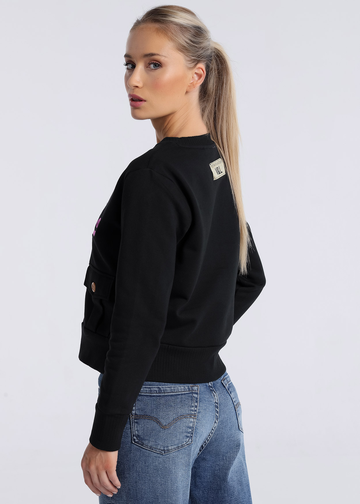 Sweatshirt Senhora Preto