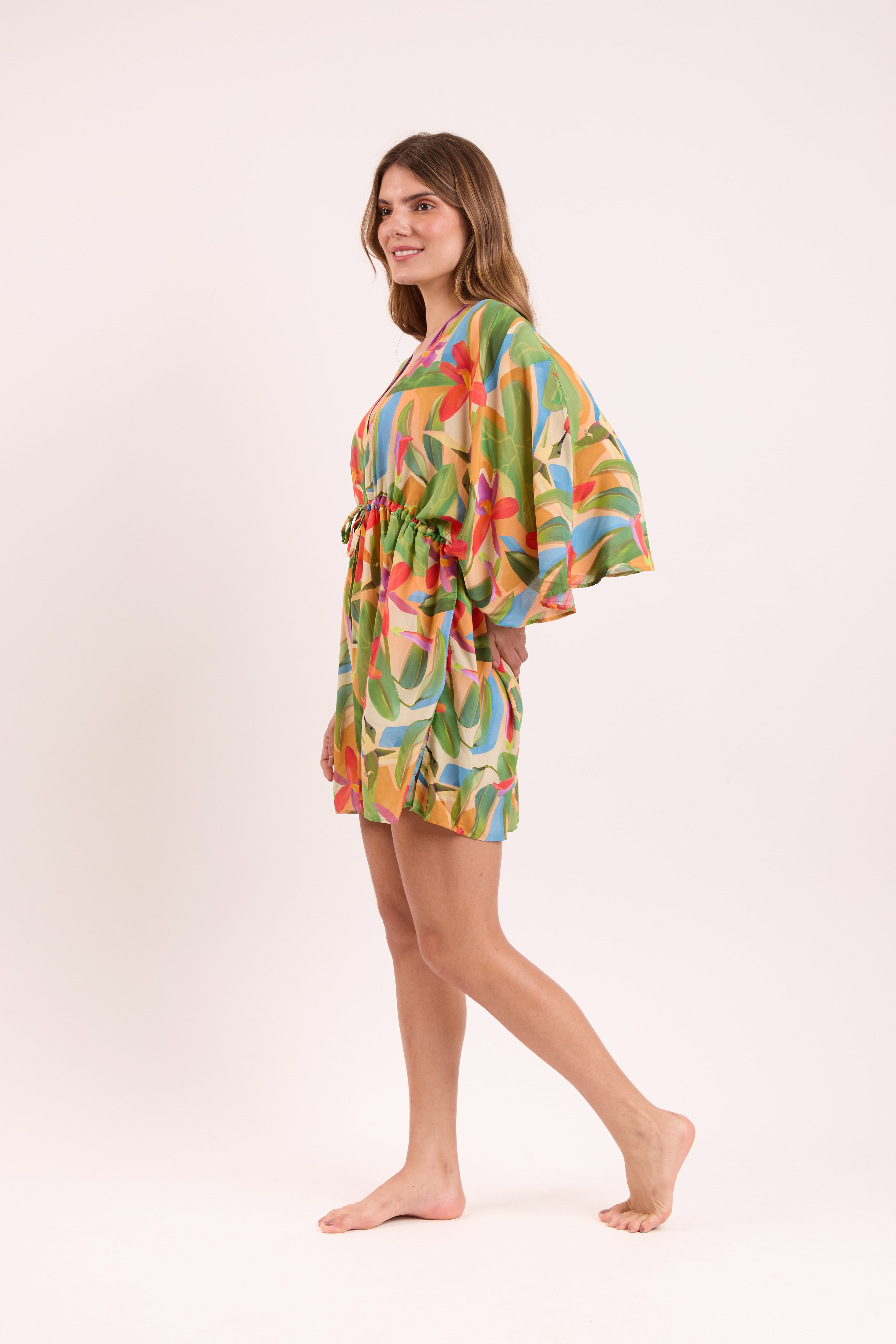 Vestido Tropical Kaftan Bel Verde