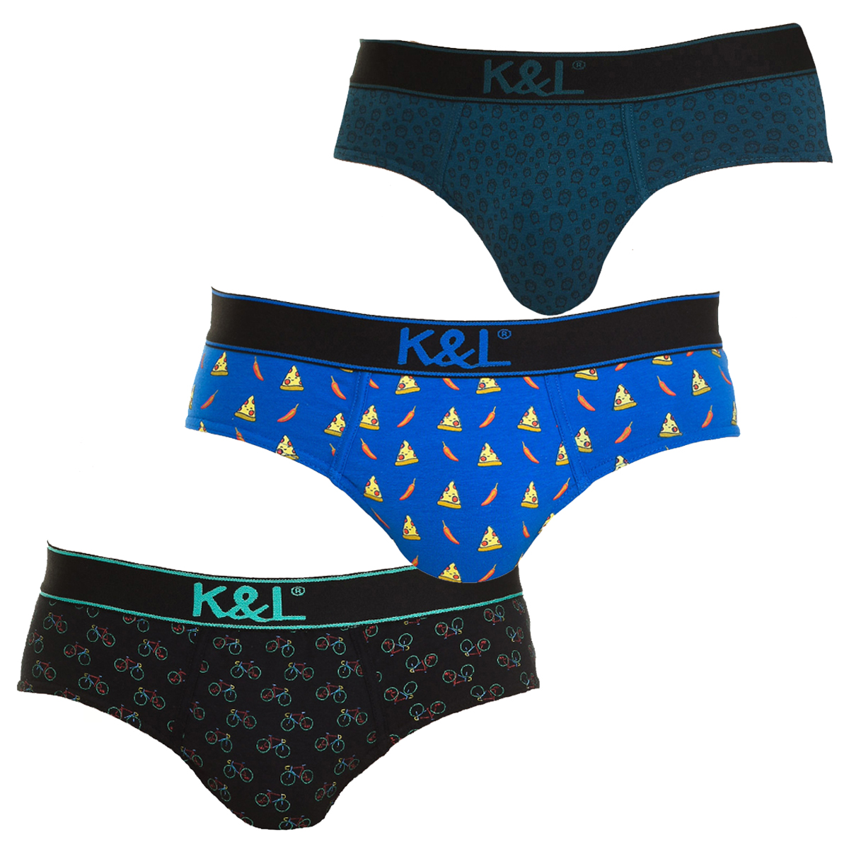 Pack 3 Slips Verde-Azul-Preto