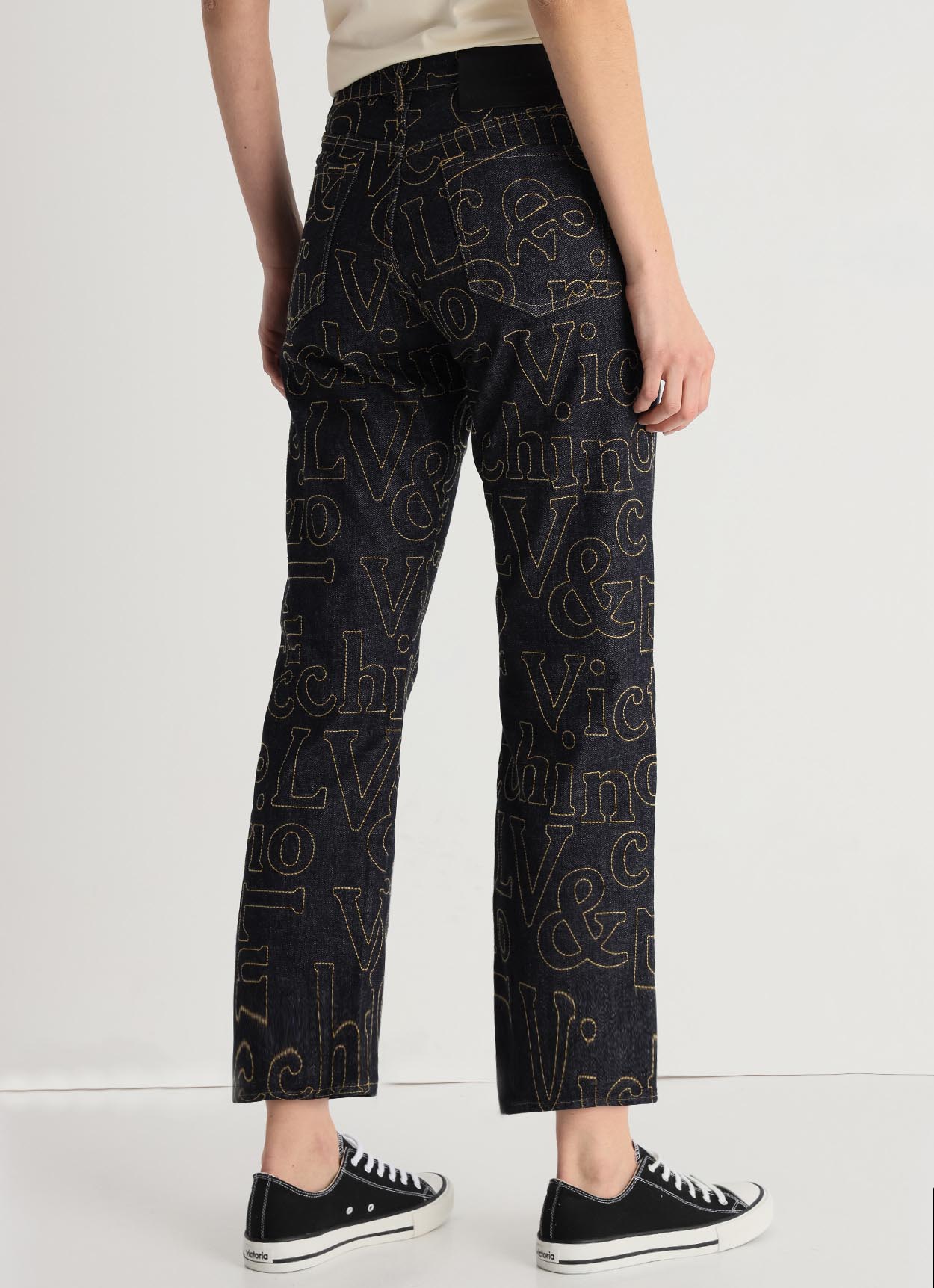 Calças de Ganga Reta Senhora Azul