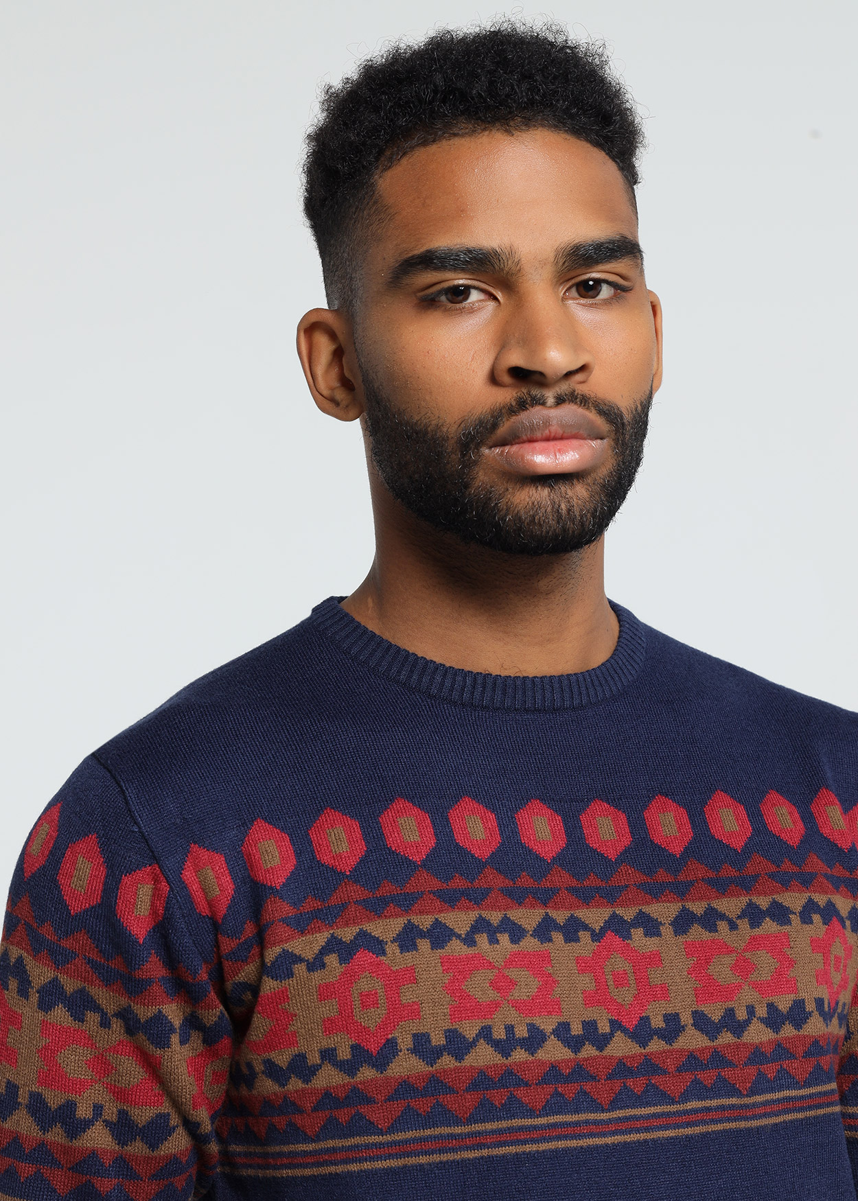 Camisola de gola redonda Azul