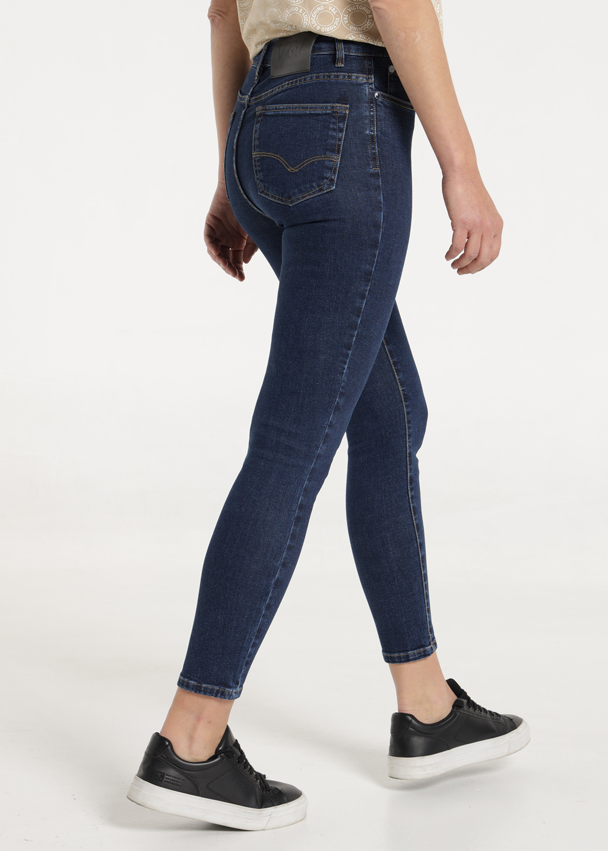 Calças de Ganga Skinny Senhora Azul