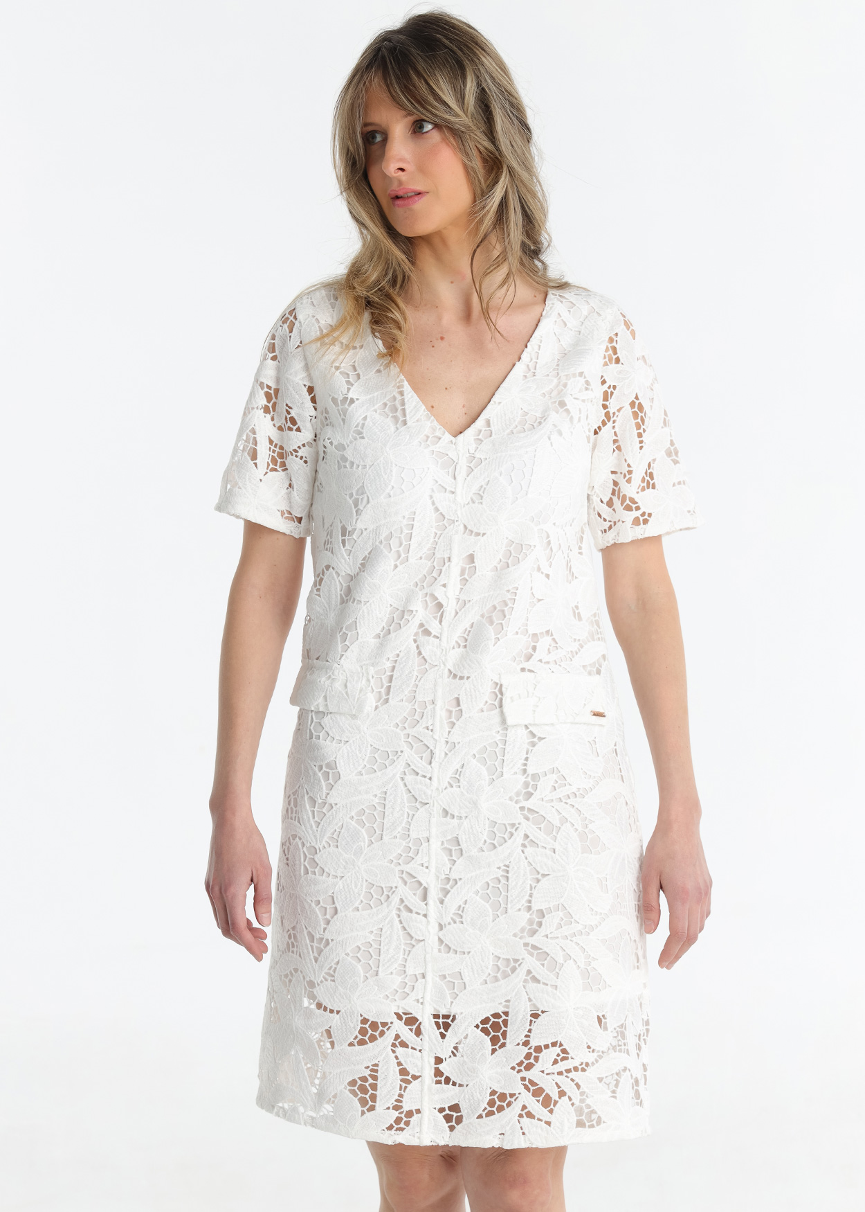 Vestido Floral Senhora Bege