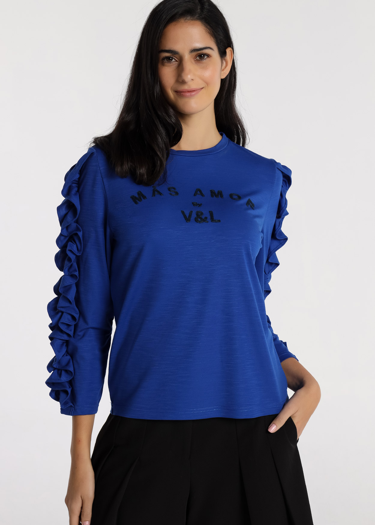 Blusa de manga comprida Senhora Azul