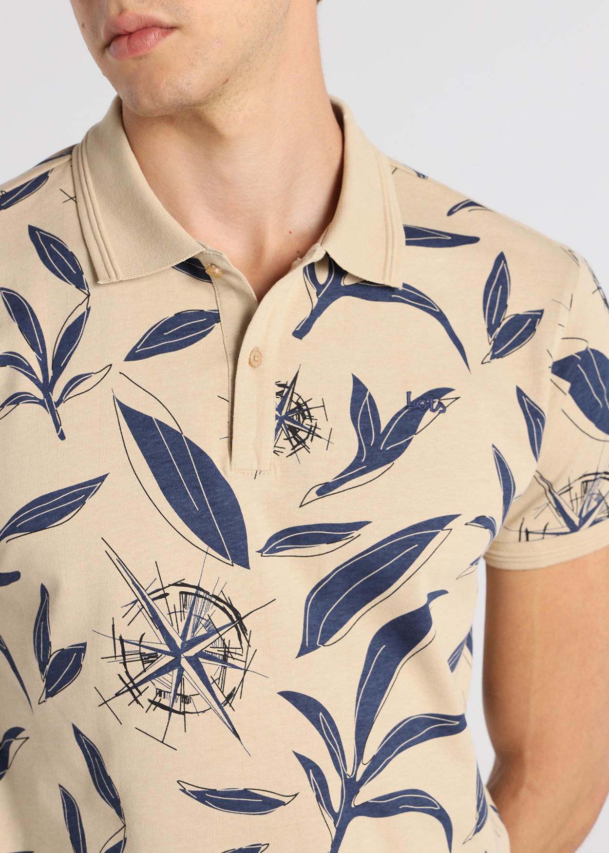 Pólo Estampado Homem Multicolorido