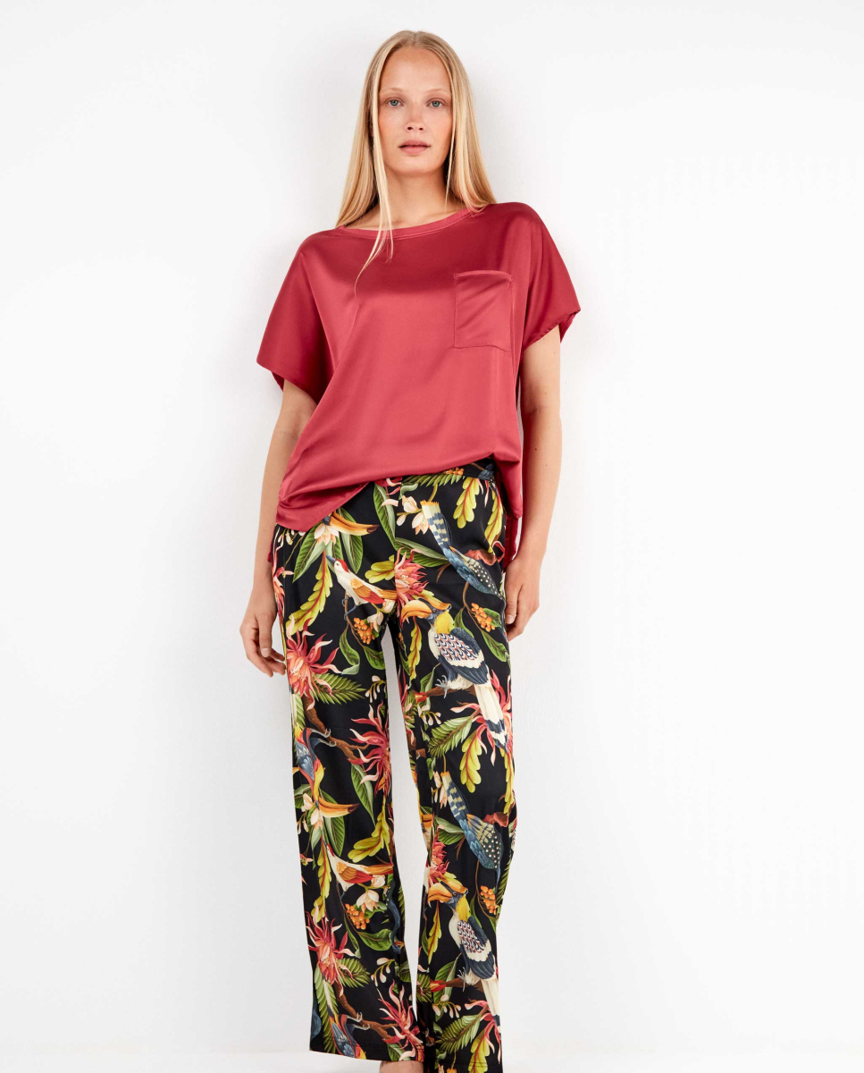 Blusa de cetim Vermelho