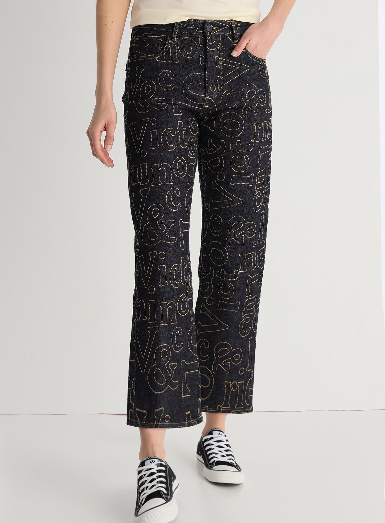 Calças de Ganga Reta Senhora Azul