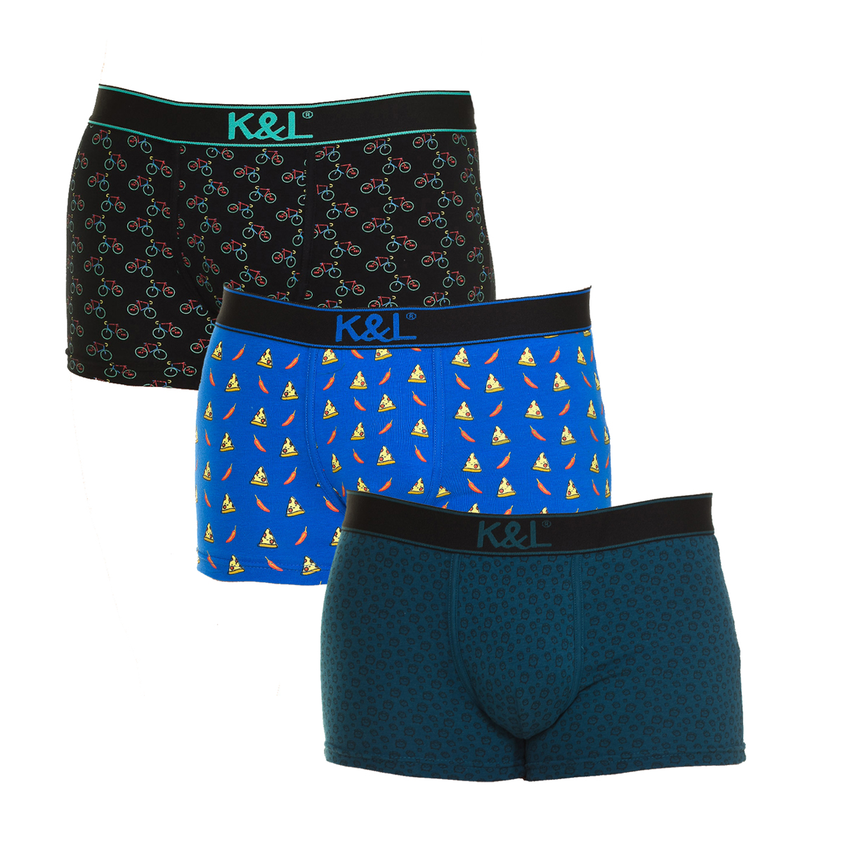 Pack 3 Boxers Verde-Azul-Preto