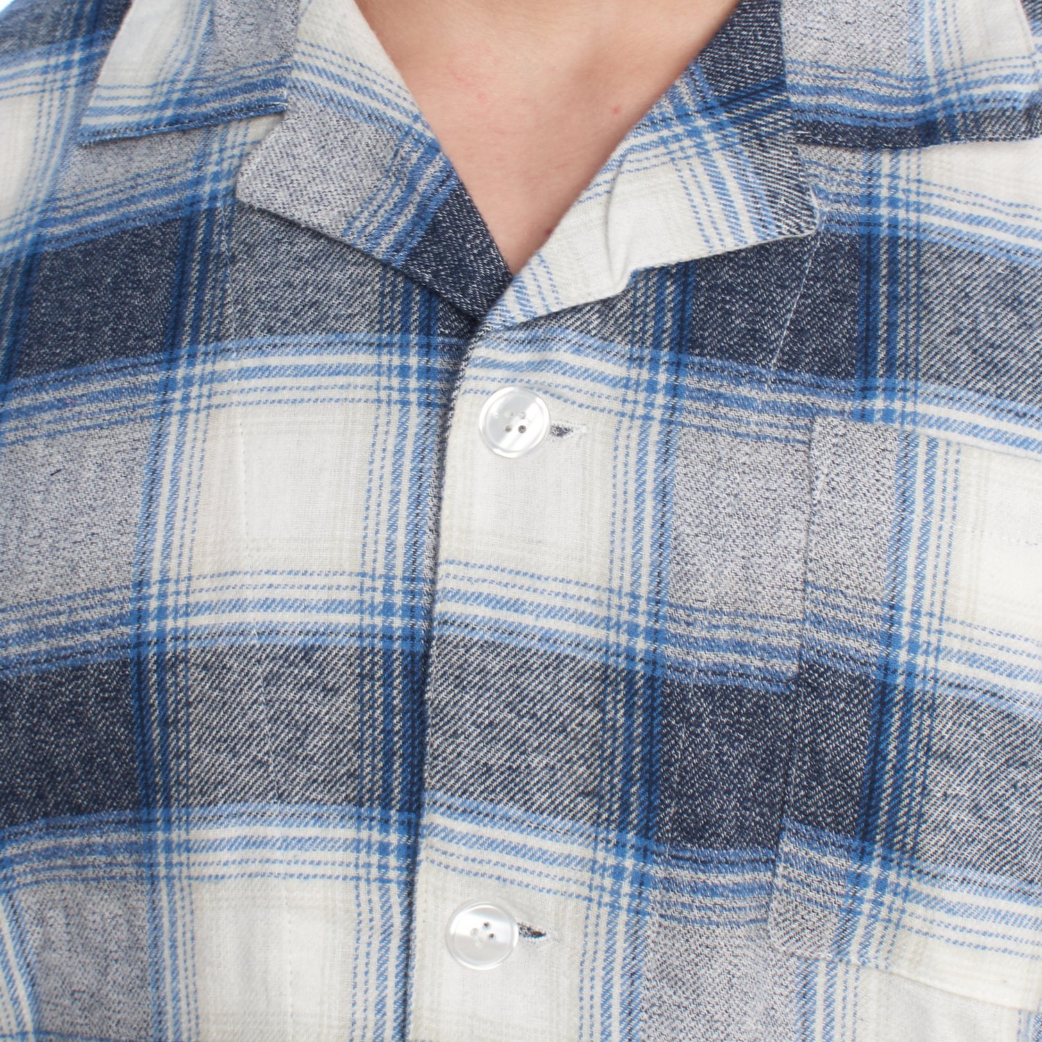 Pijama de Manga Comprida Azul-Branco 