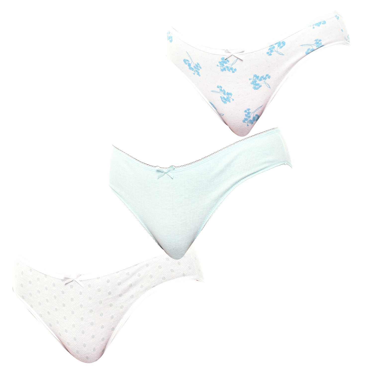 Pack 3 Cuecas Verde-Branco