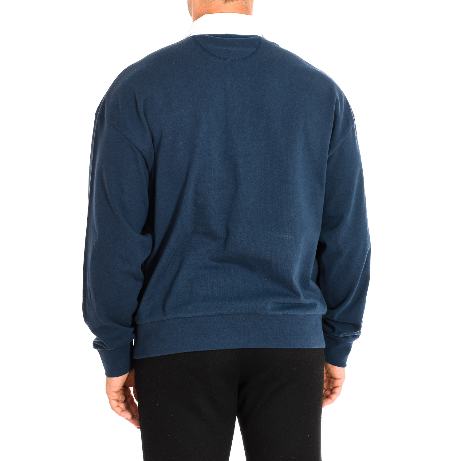 Pólo Homem Manga Comprida e Bolso Azul Marinho