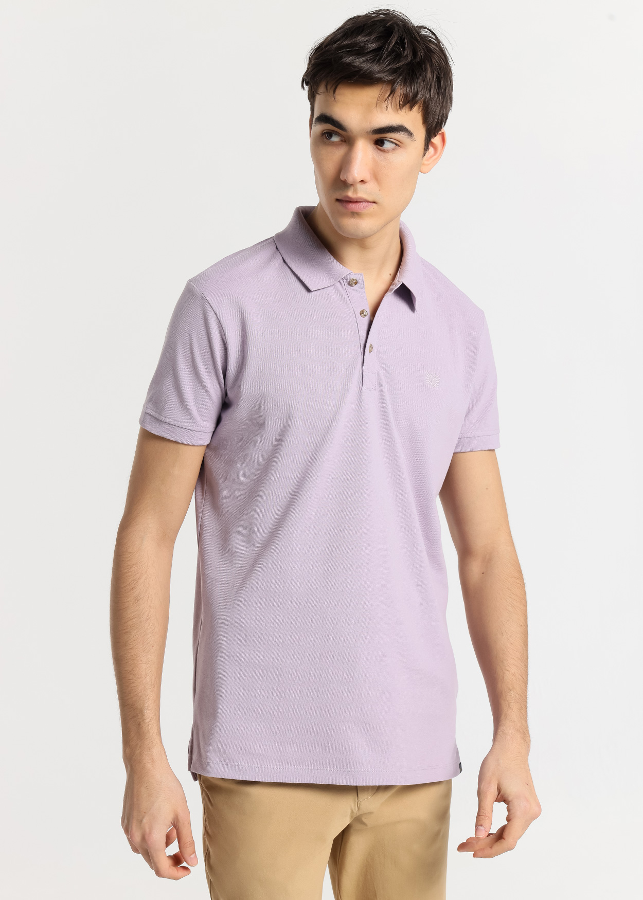 Pólo Piquet de Manga Curta Estilo Clássico Roxo