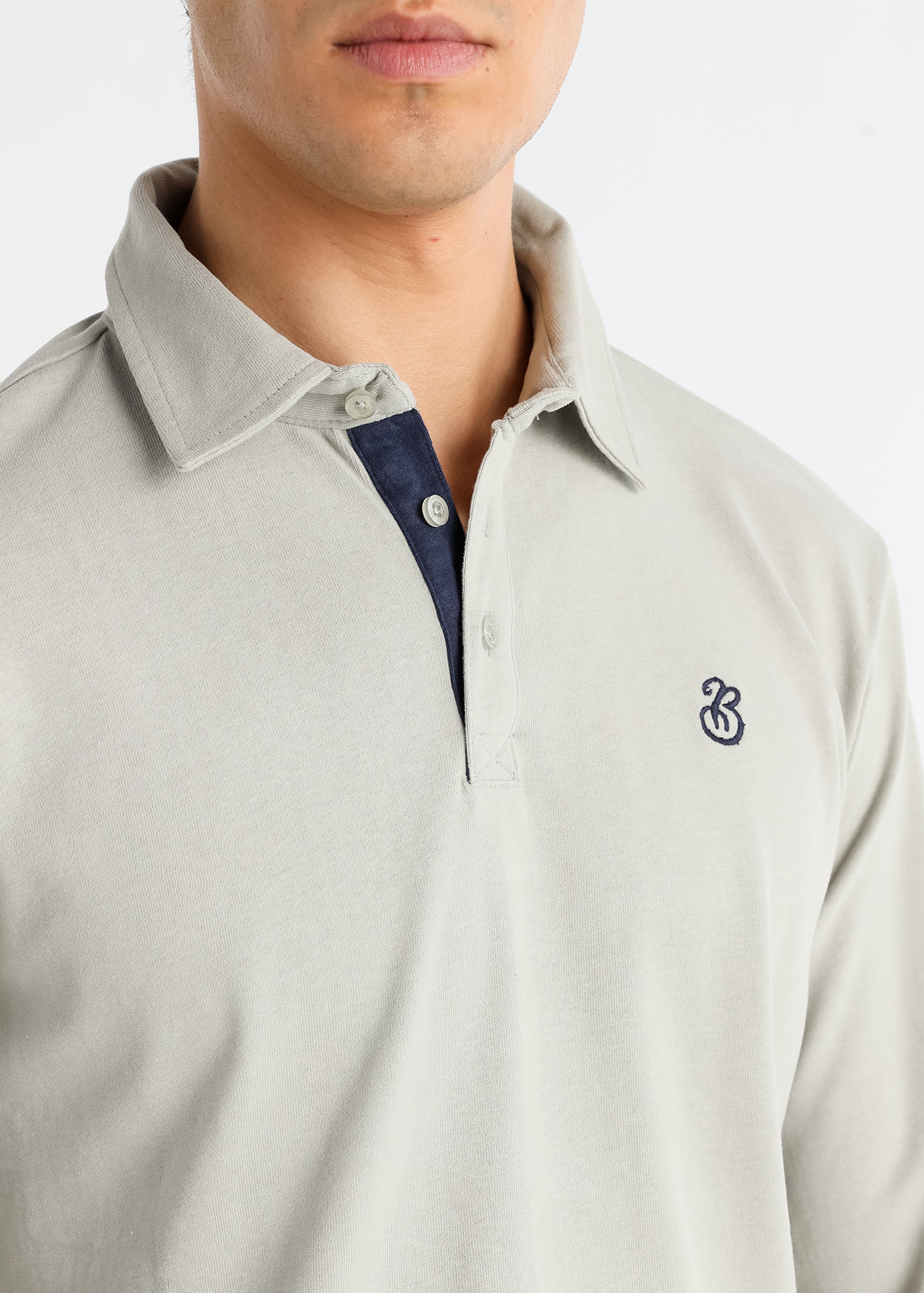 Pólo de manga comprida Cinzento