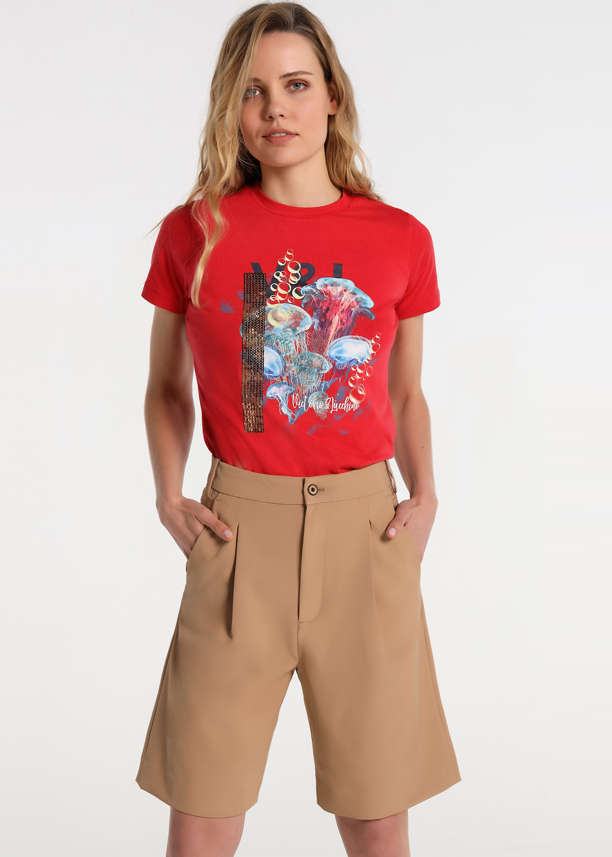 Bermuda Chino Senhora Castanho