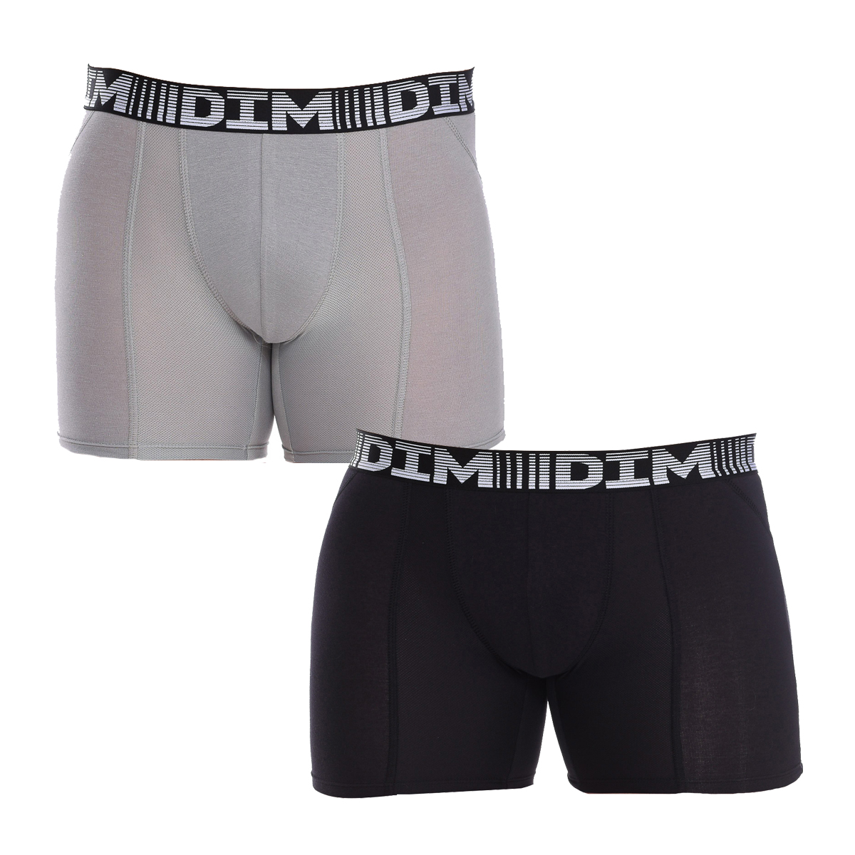 Pack 2 Boxers Homem Cotton 3D Flex Air Cinzento e Preto