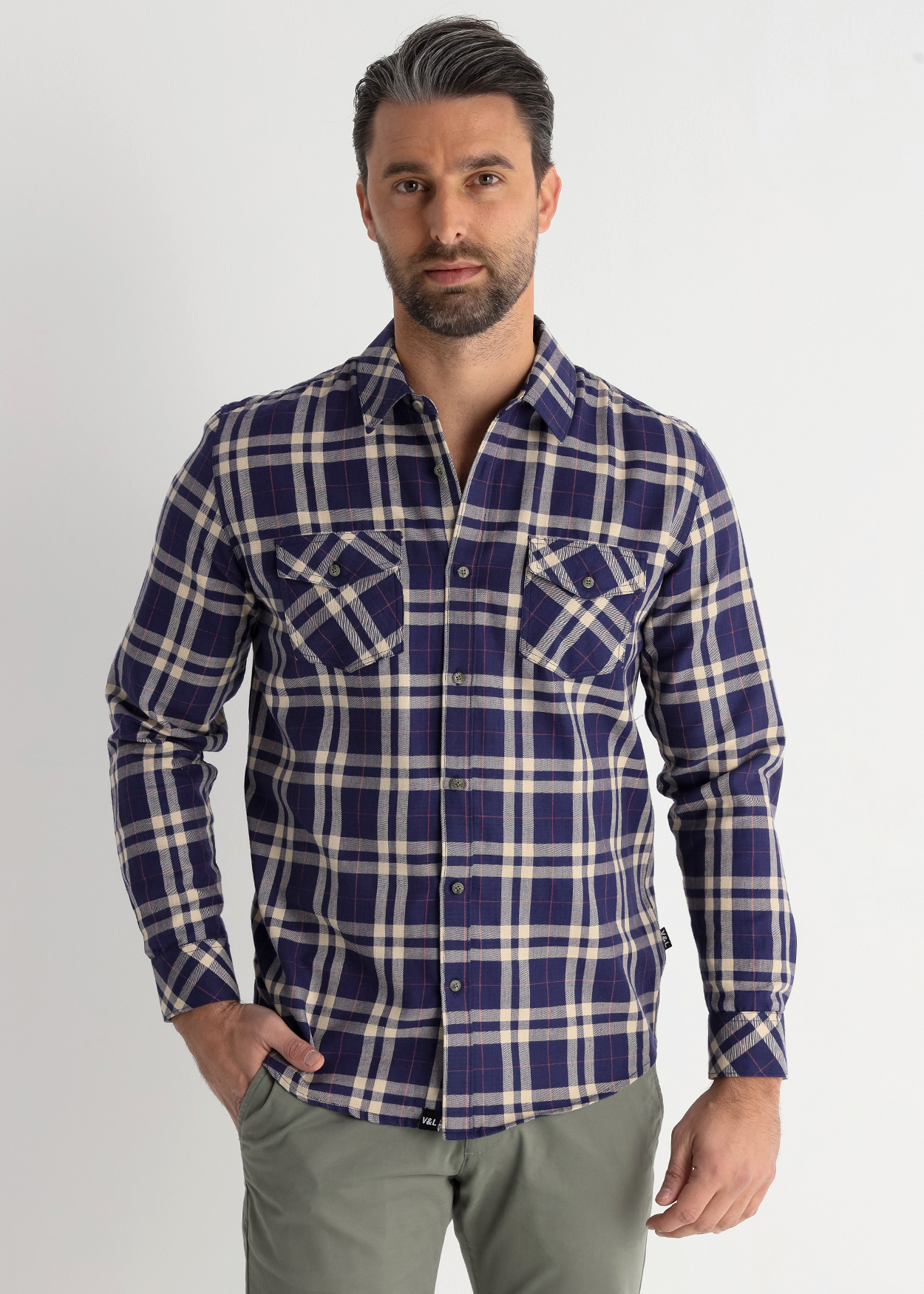 Camisa de flanela xadrez Homem Multicolorido