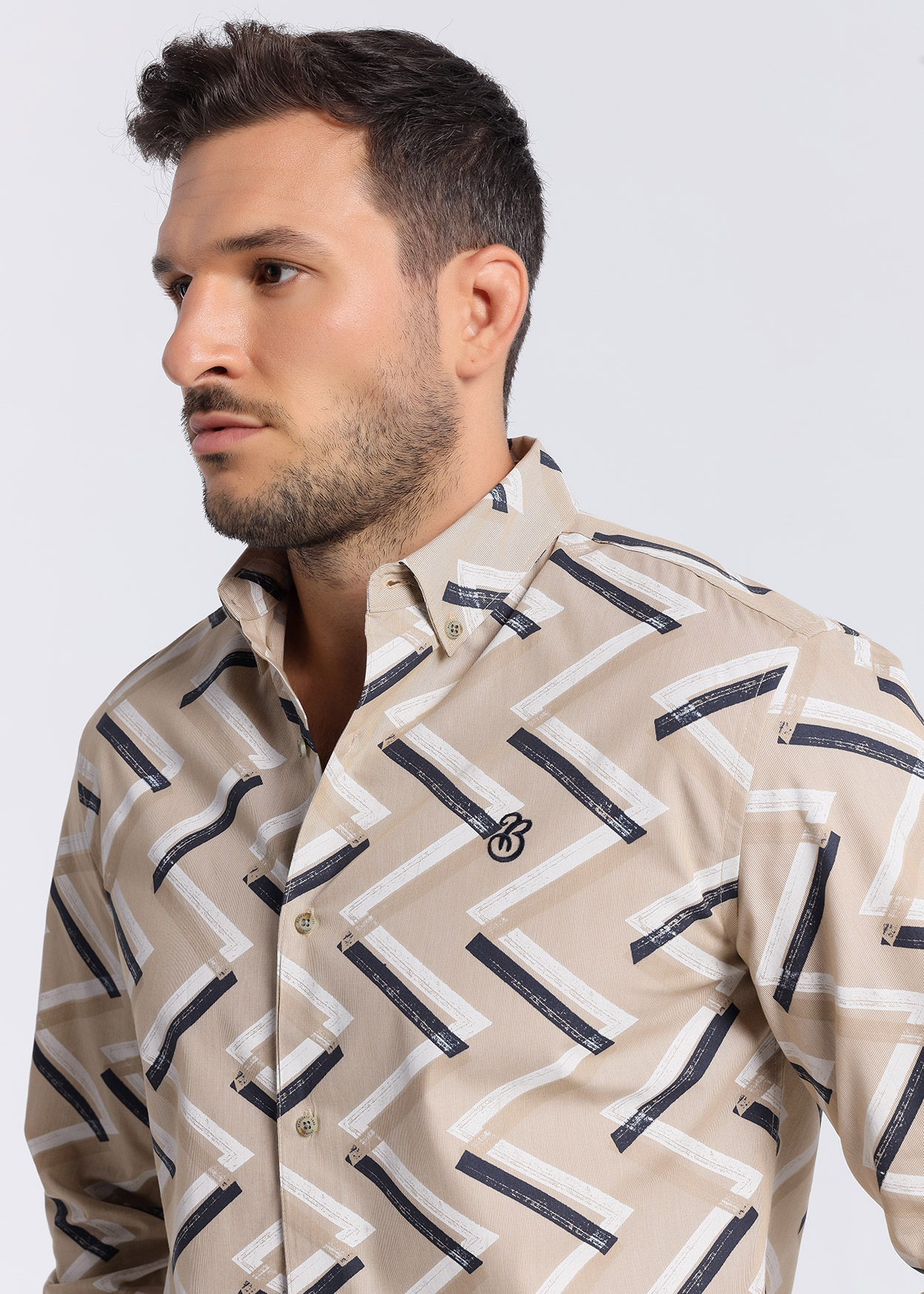 Camisa de manga comprida Castanho