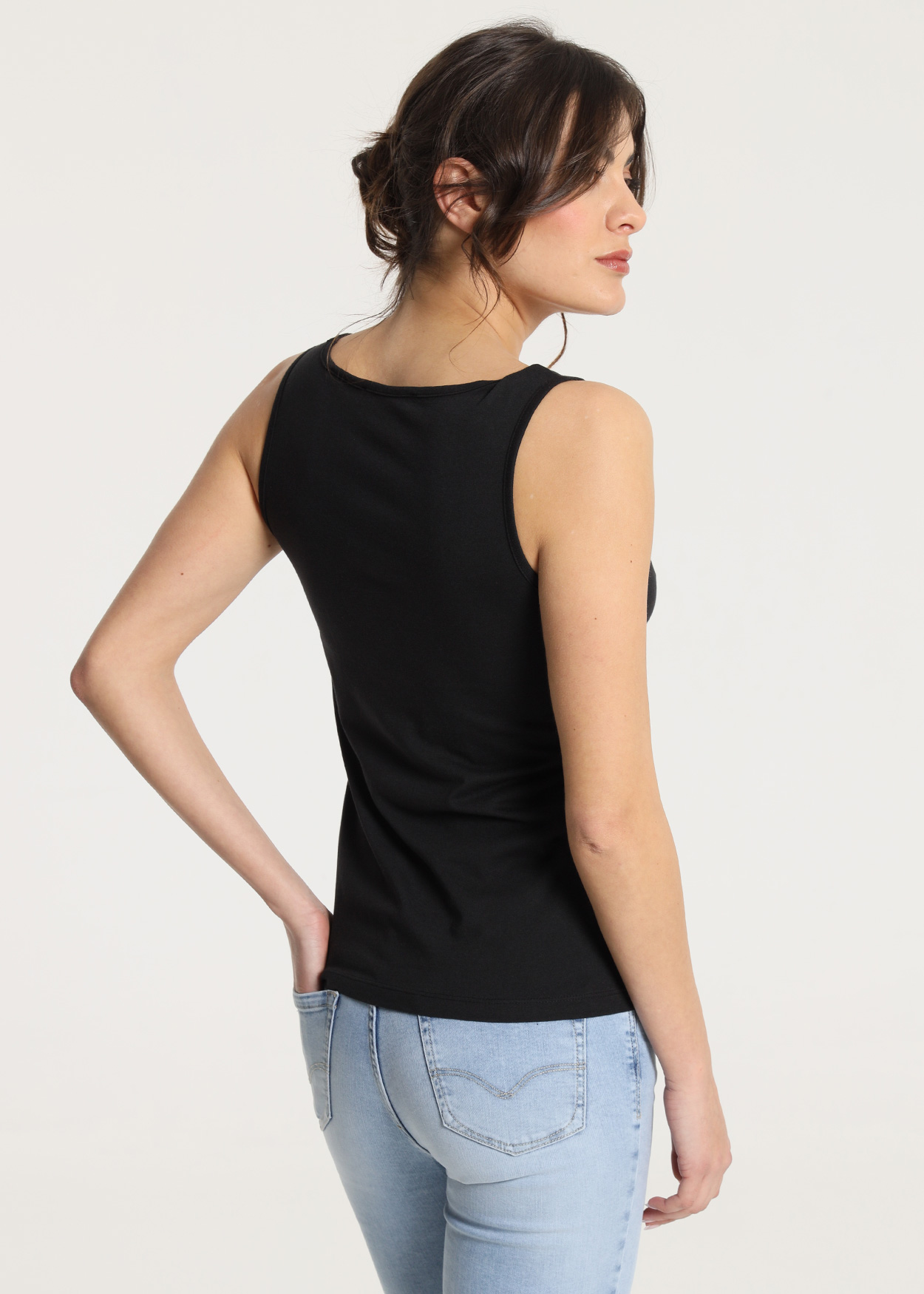 Top alças finas Senhora Preto