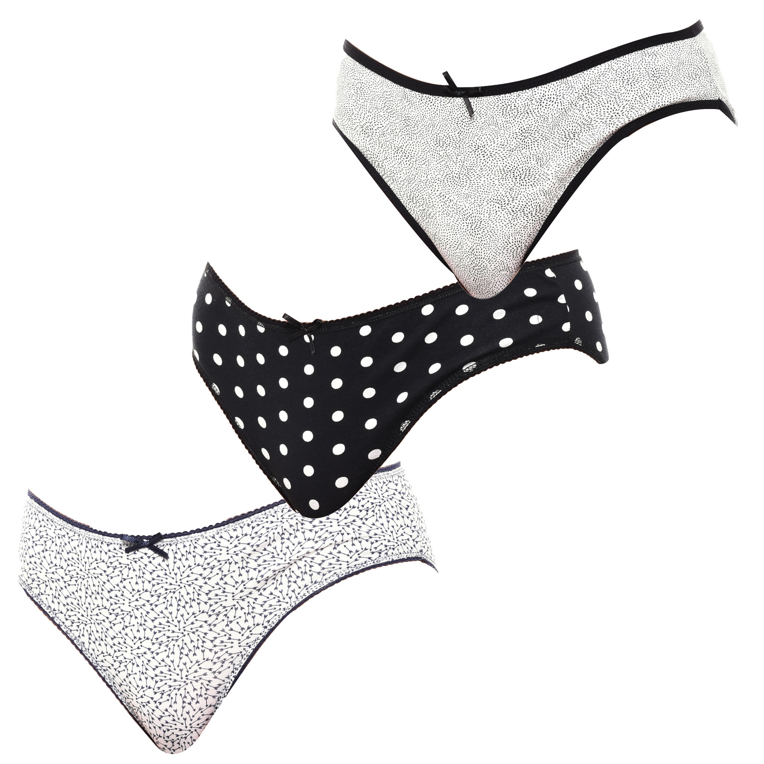 Pack 3 Cuecas Preto-Branco