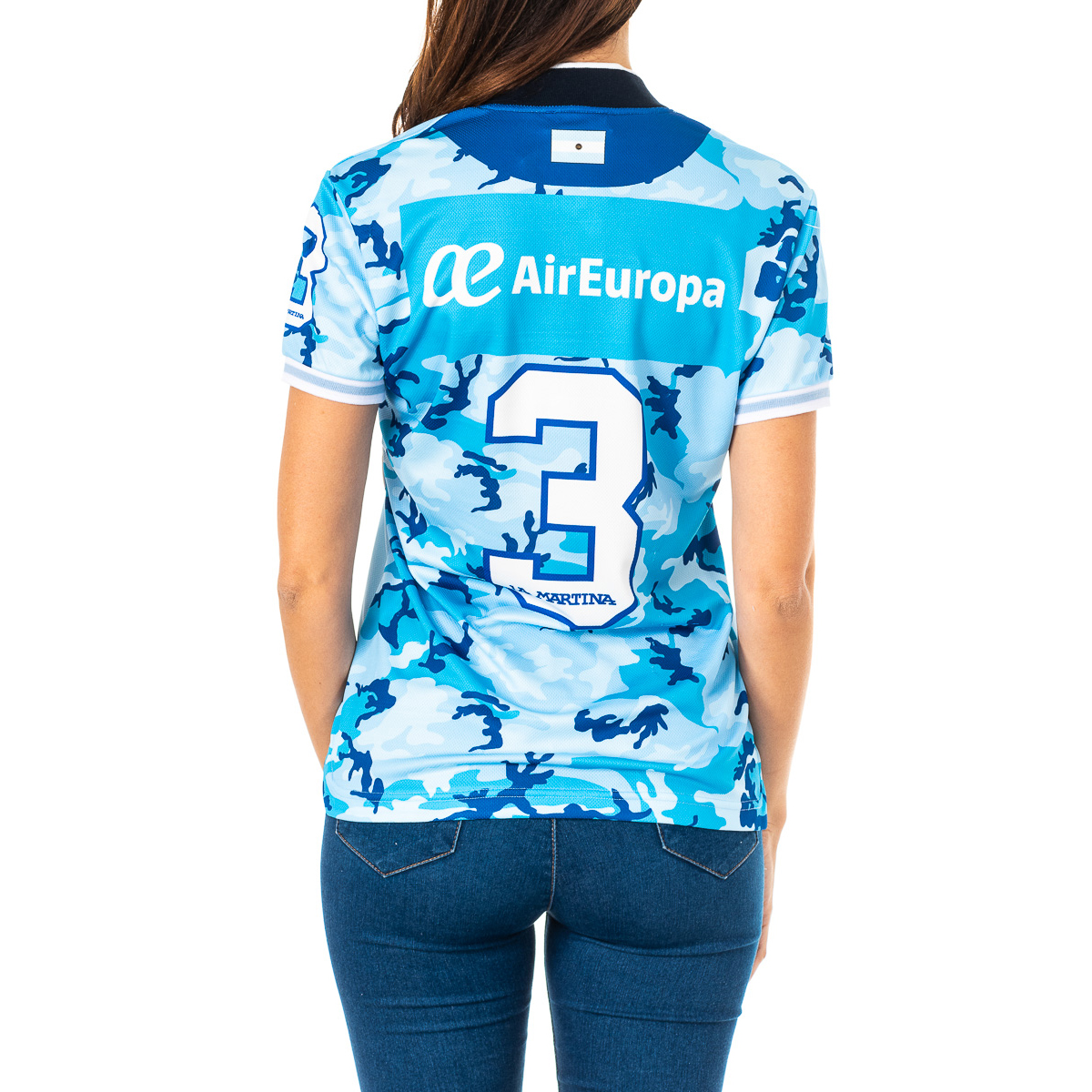 Pólo Senhora Branco e Azul