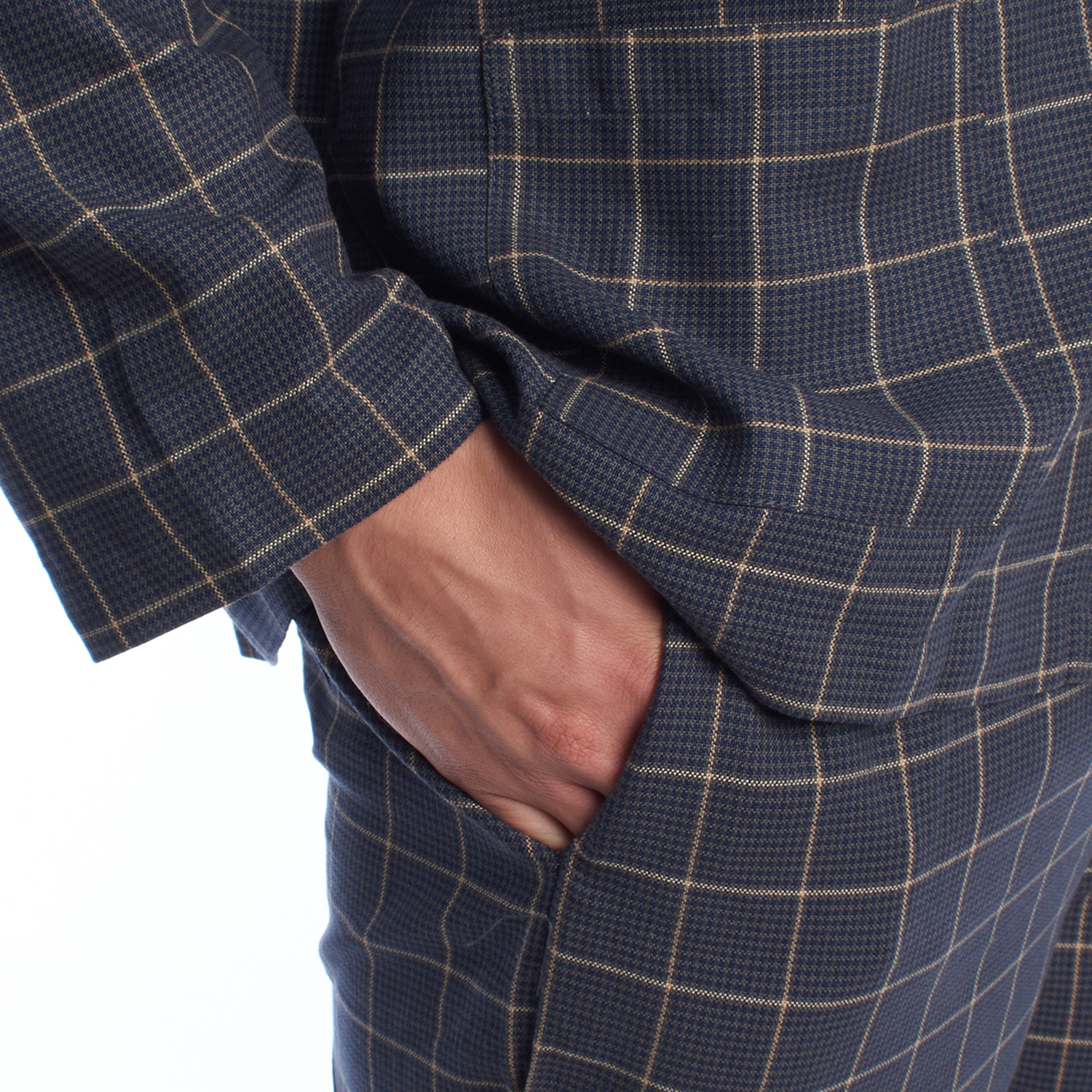 Pijama de Manga Comprida Preto-Bege