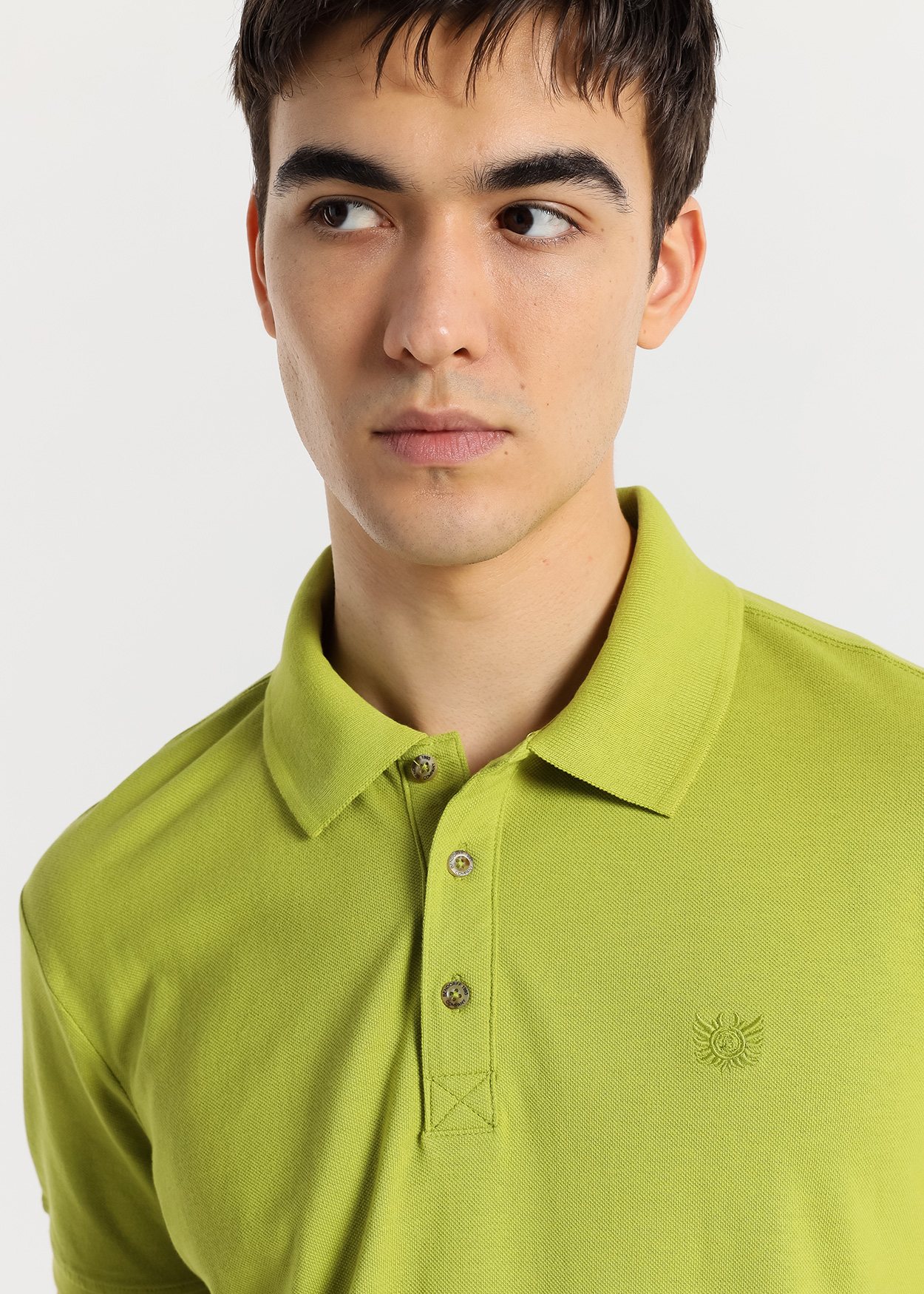 Pólo Piquet de Manga Curta Estilo Clássico Verde