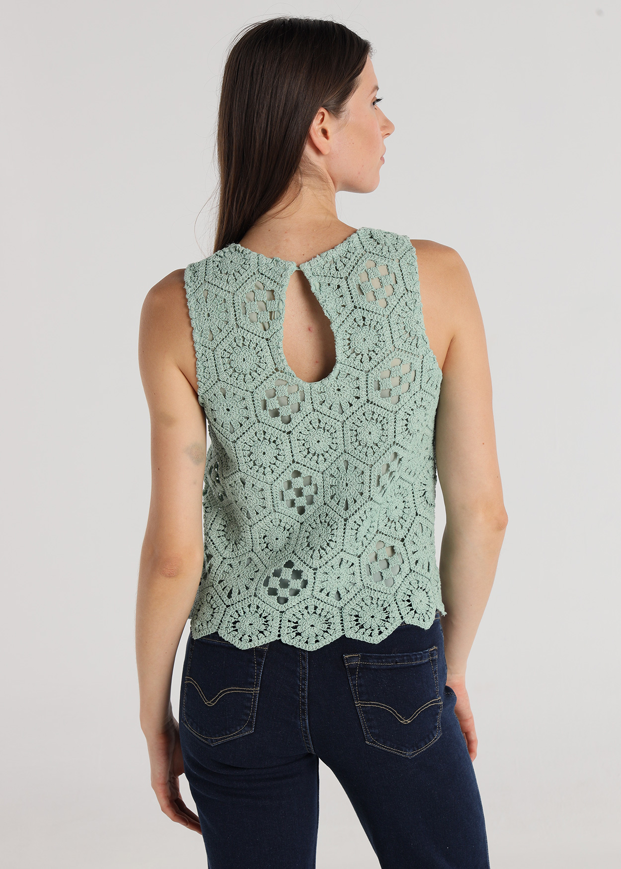 Top de crochê Senhora Verde