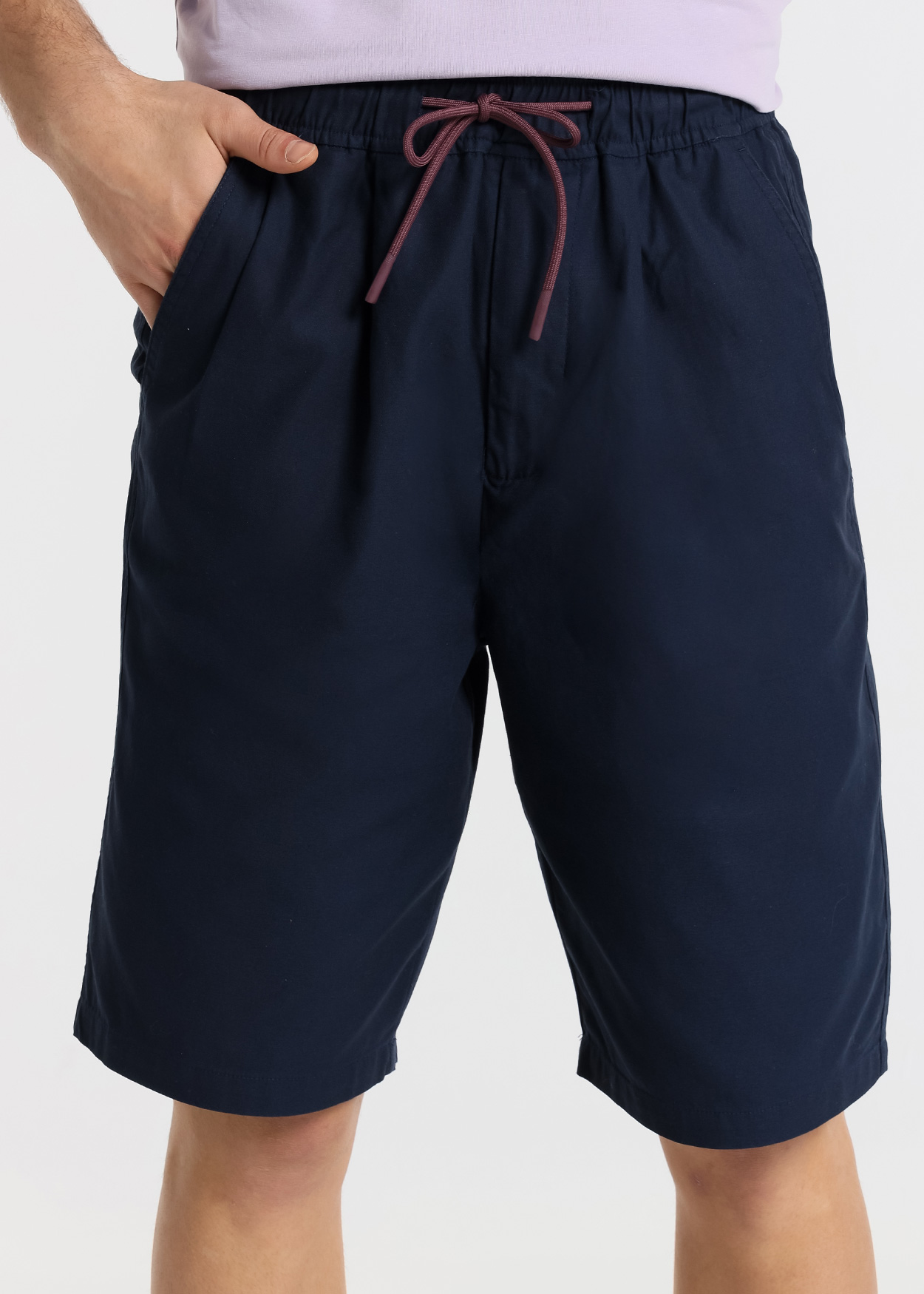 Calções chino de linho Homem Azul