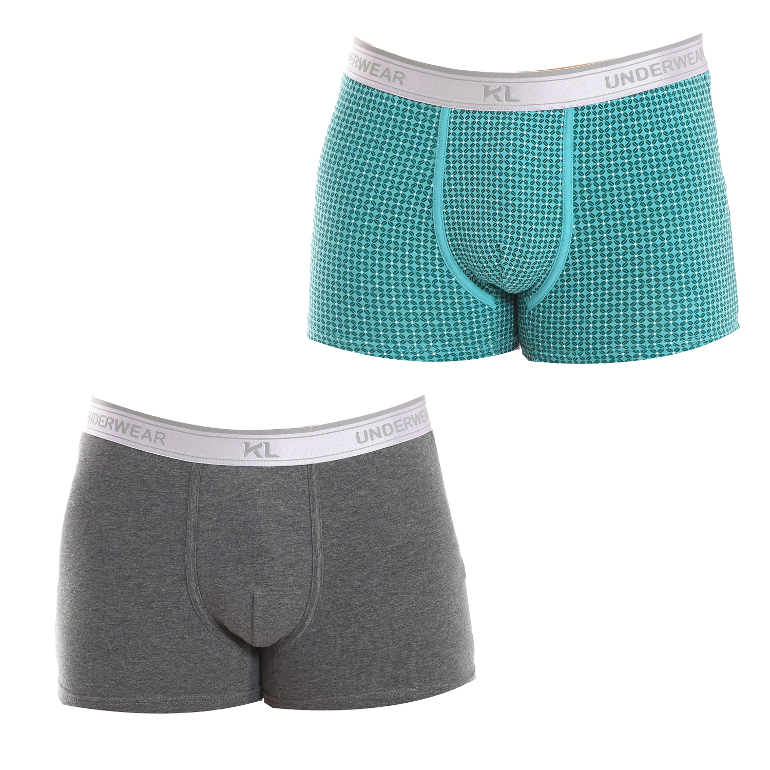 Pack 2 Boxers Verde-Cinzento