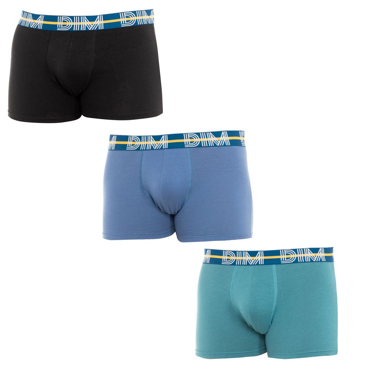 Pack 3 Boxers Homem Basic Azul Verde e Preto