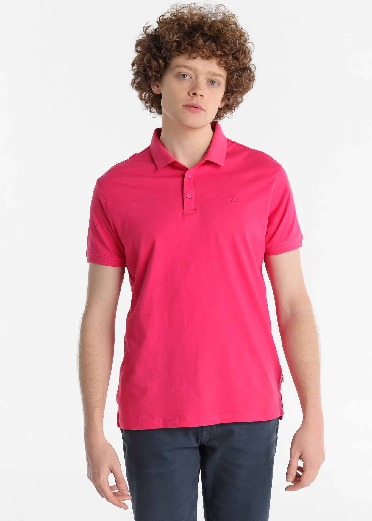 Polo básico Homem Rosa