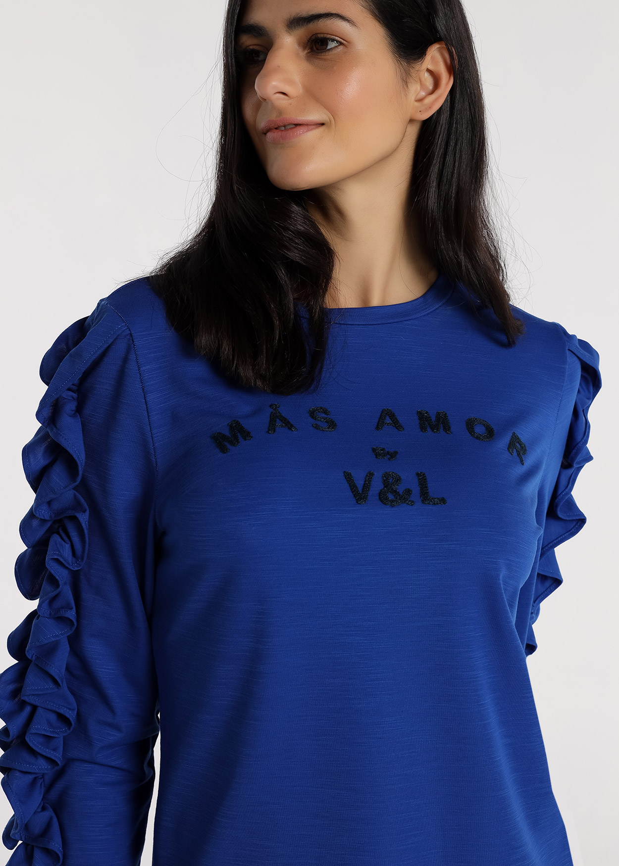 Blusa de manga comprida Senhora Azul