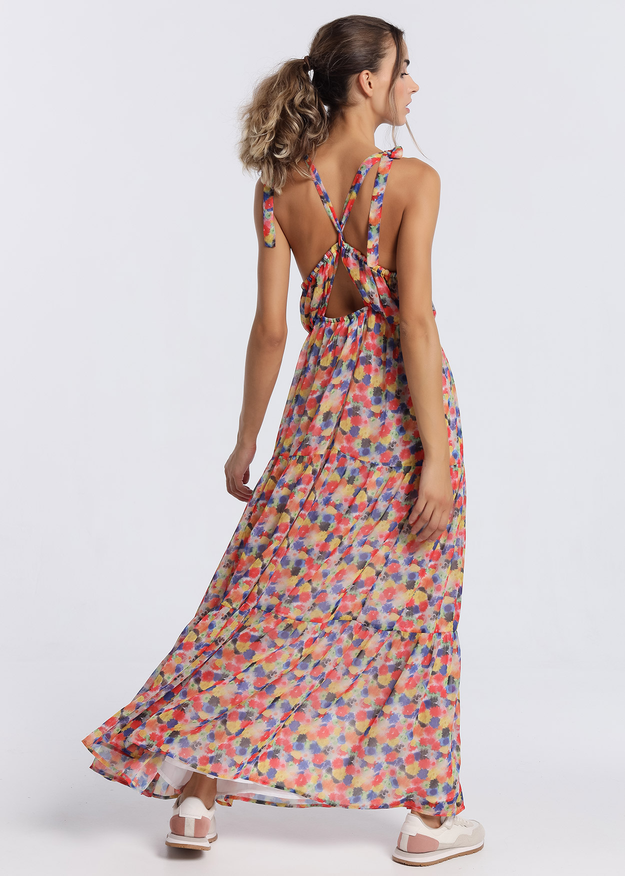 Vestido Midi Senhora Multicolorido