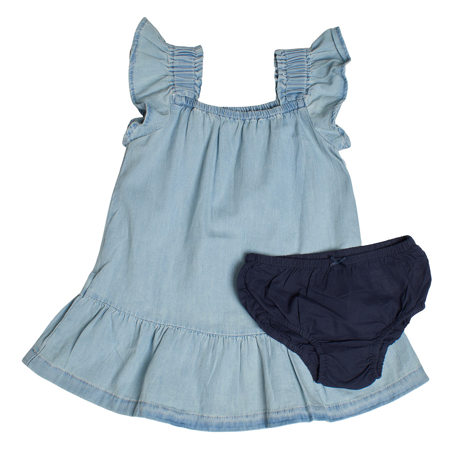 Conjunto Vestido + Calças Menina Azul
