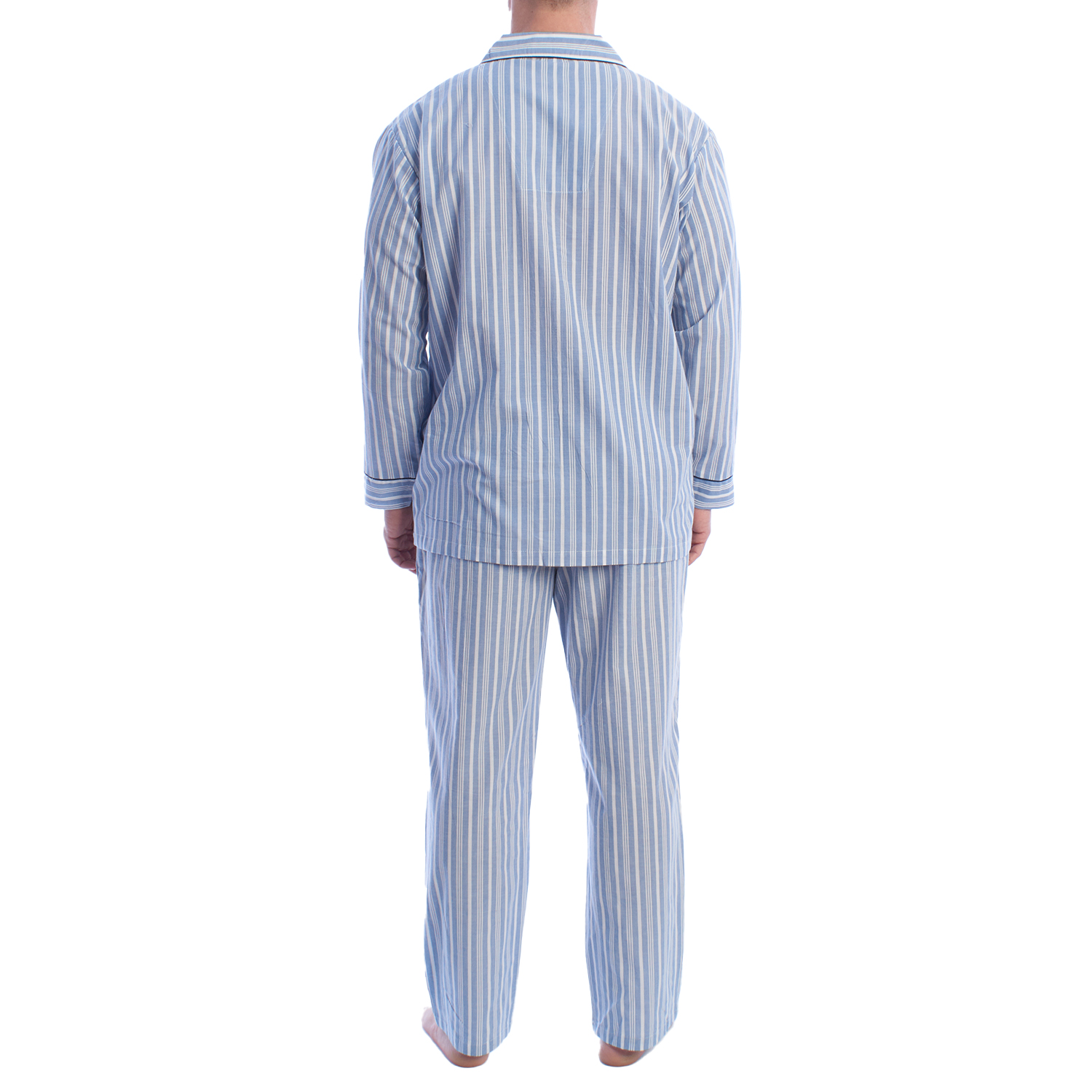 Pijama de Manga Comprida Riscas Azuis