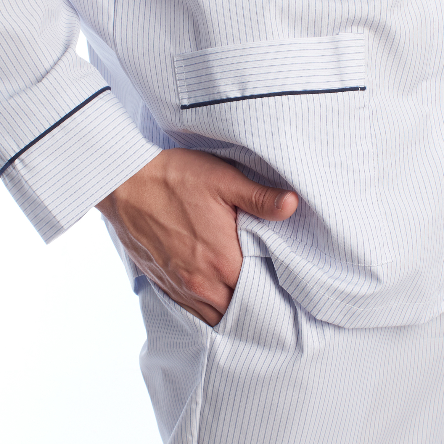 Pijama de Manga Comprida Azul Claro