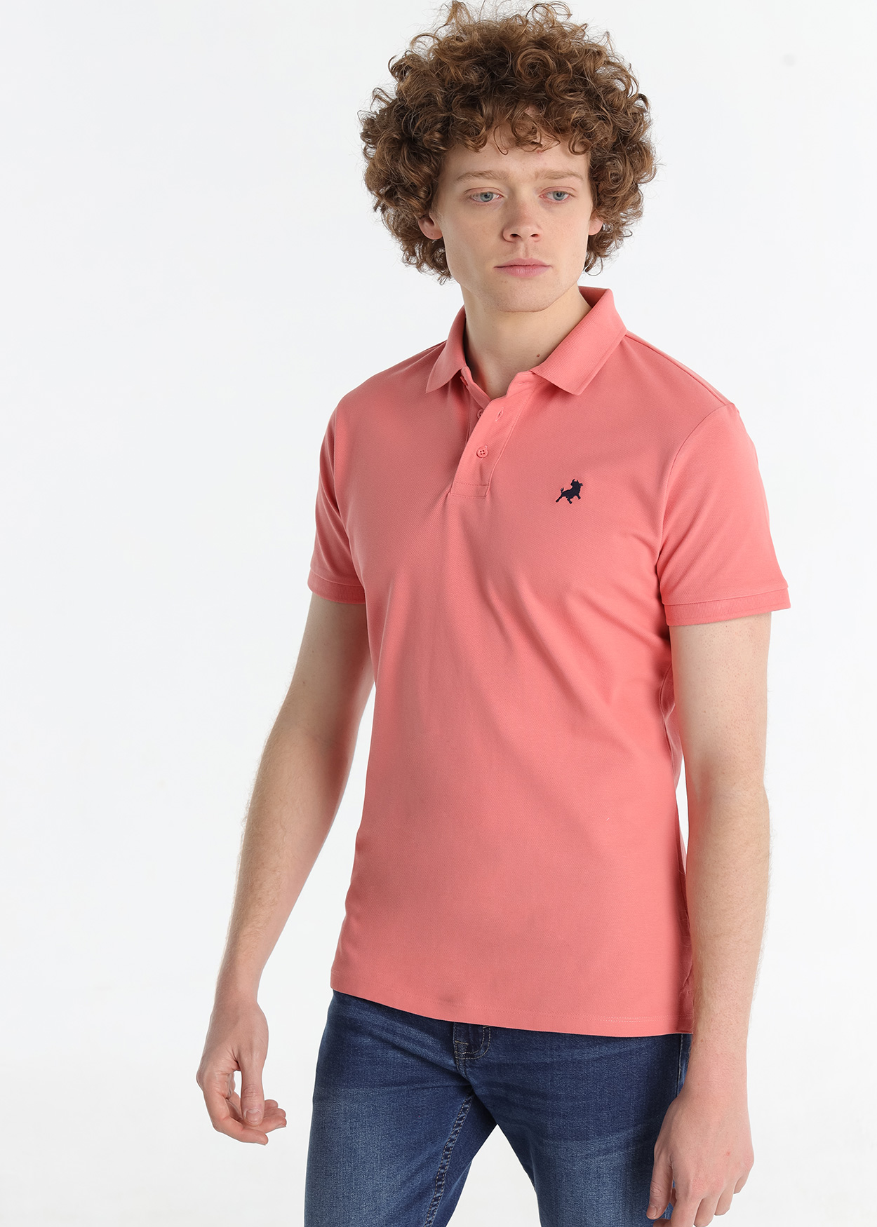 Pólo em Piqué Homem Vermelho