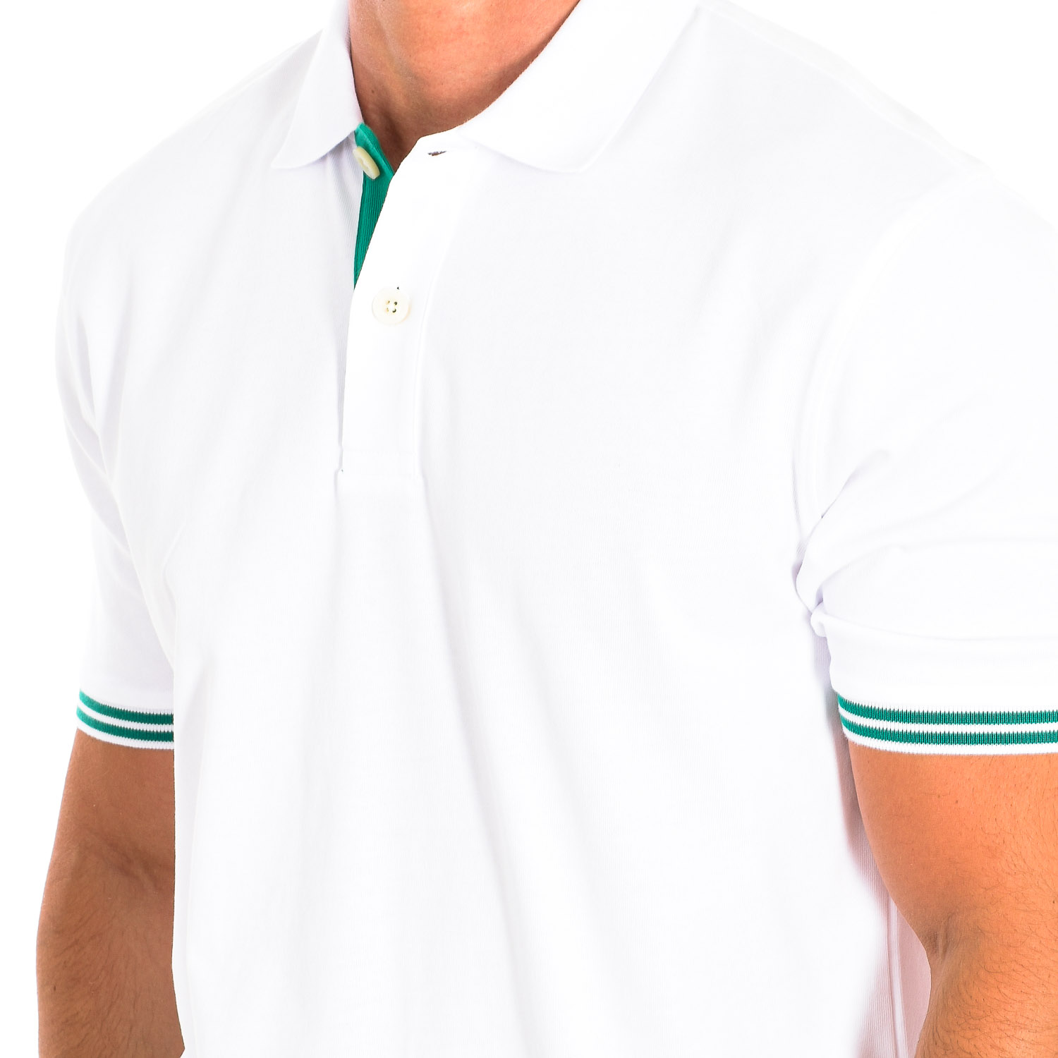 Pólo Homem Branco e Verde