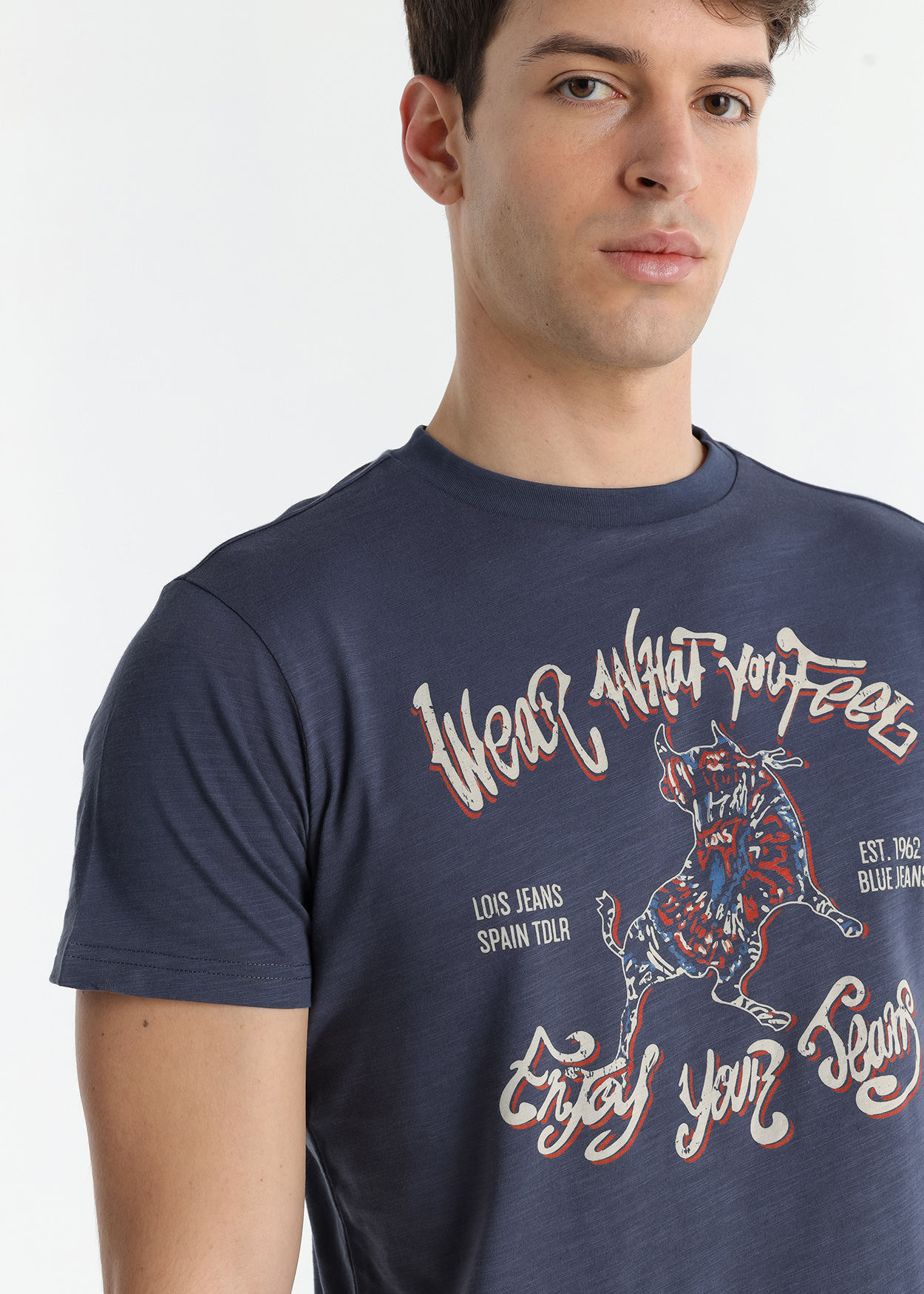 T-Shirt Gráfica Homem Azul