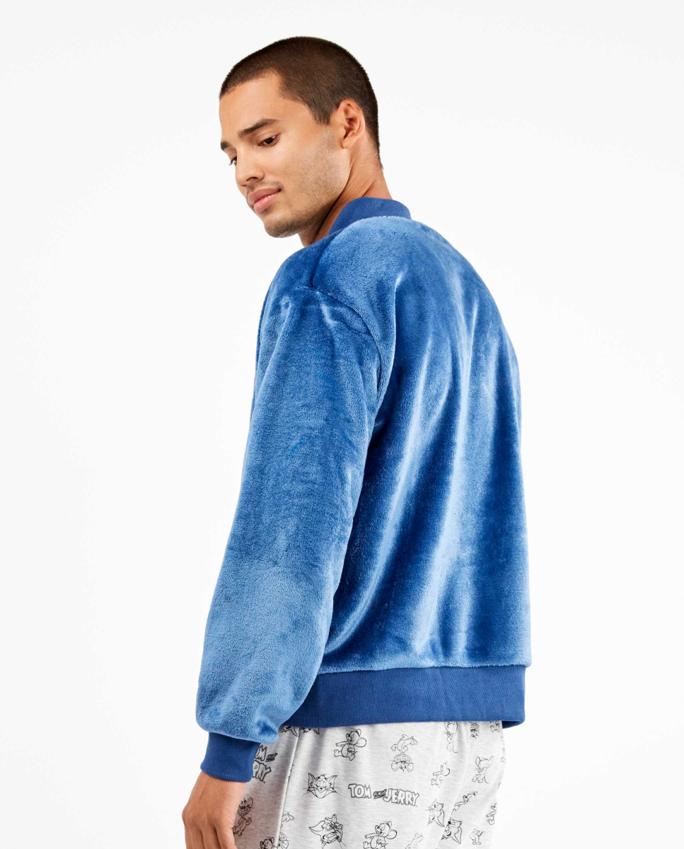 Casaco bomber felpudo Azul