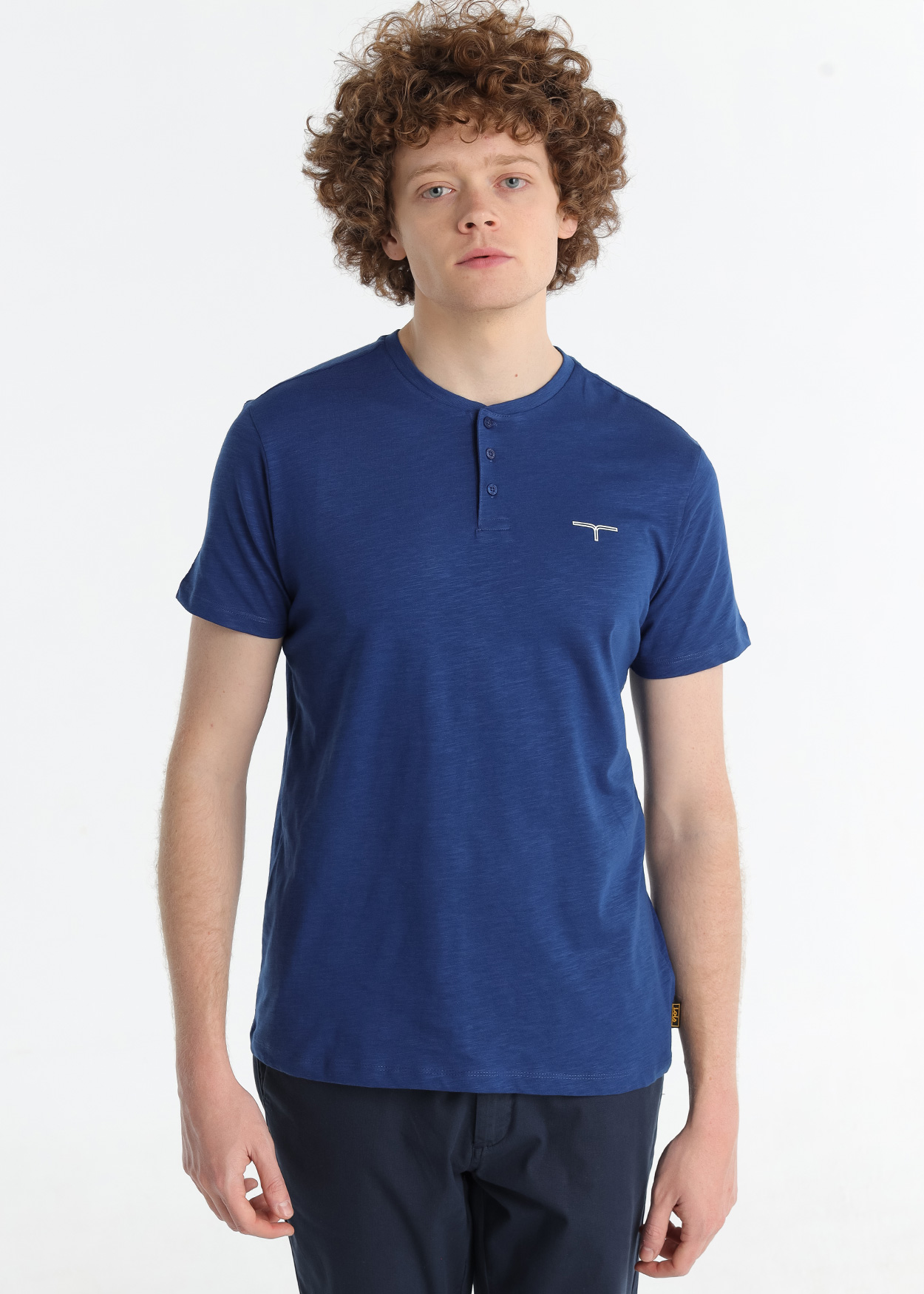 T-Shirt básica Homem Azul