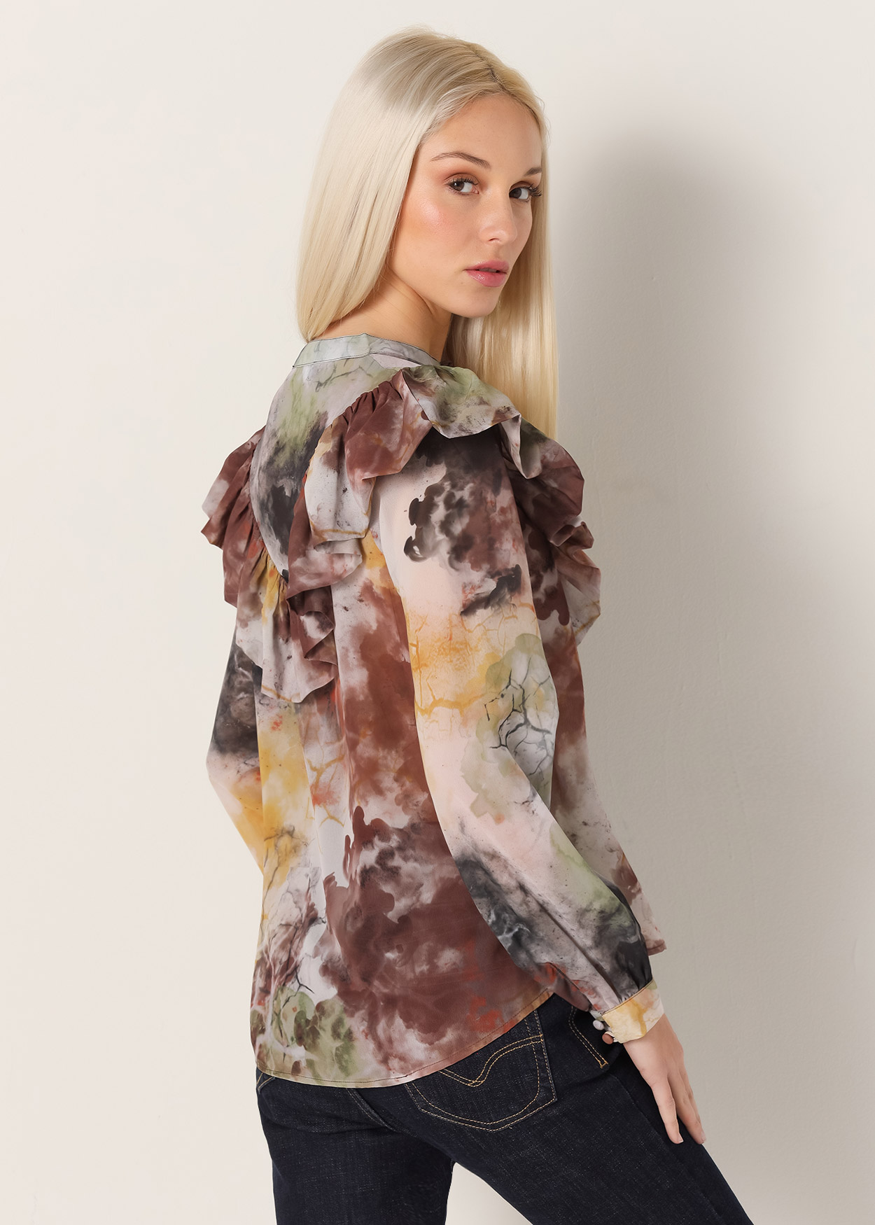 Blusa fluida Senhora Multicolorido