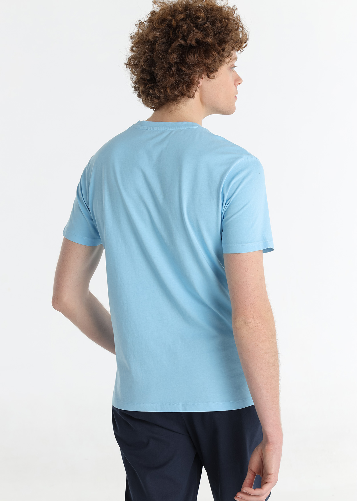 T-Shirt básica Homem Azul