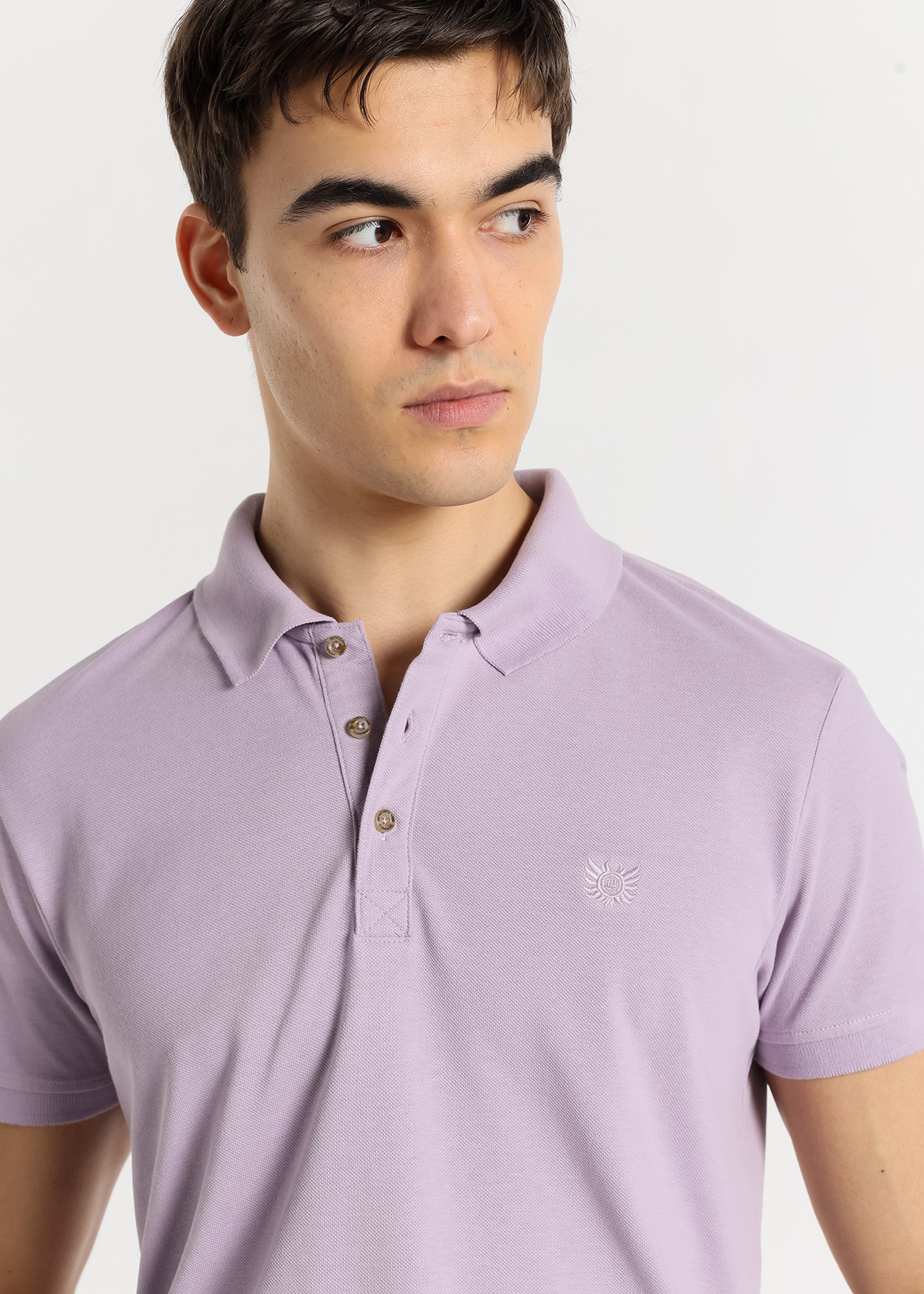 Pólo Piquet de Manga Curta Estilo Clássico Roxo