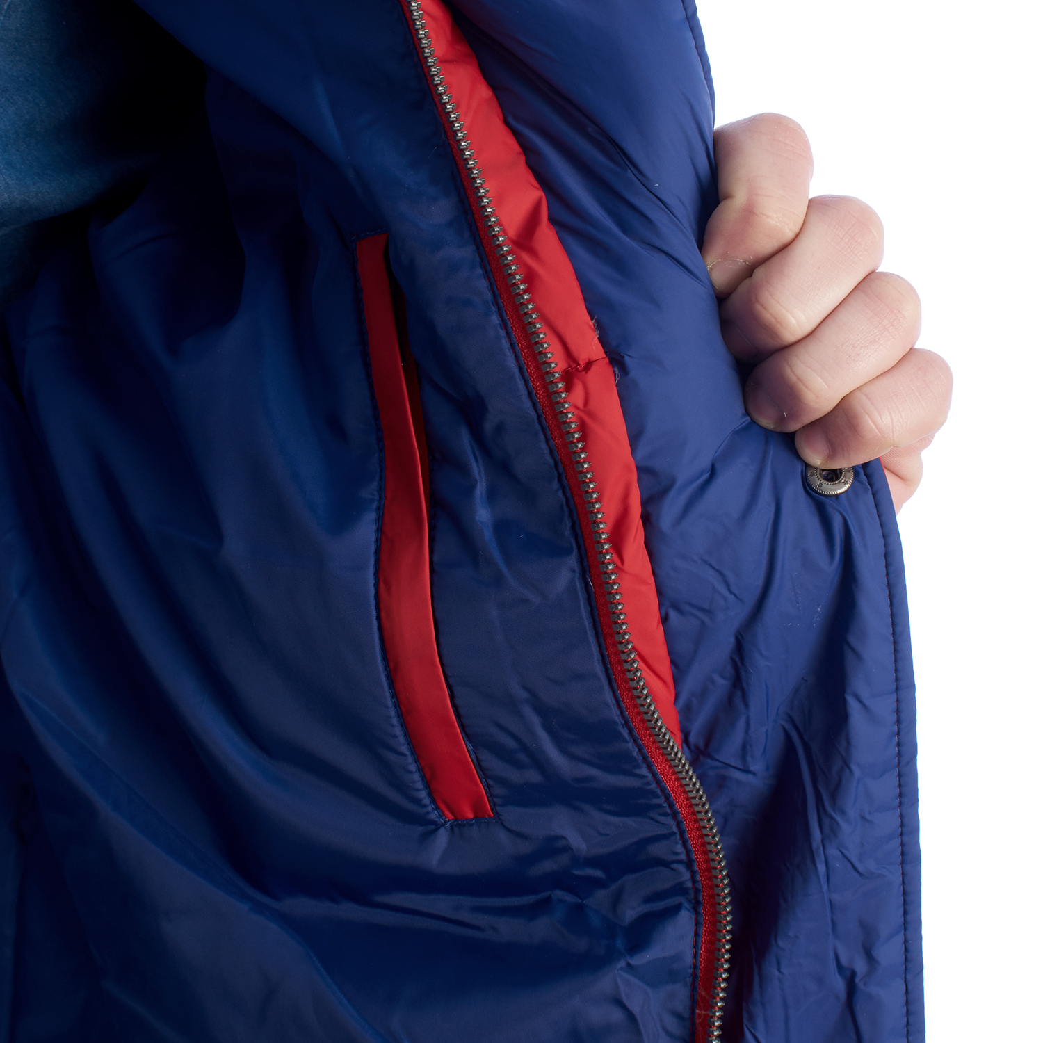 Casaco Acolchoado Homem com Capuz Vermelho