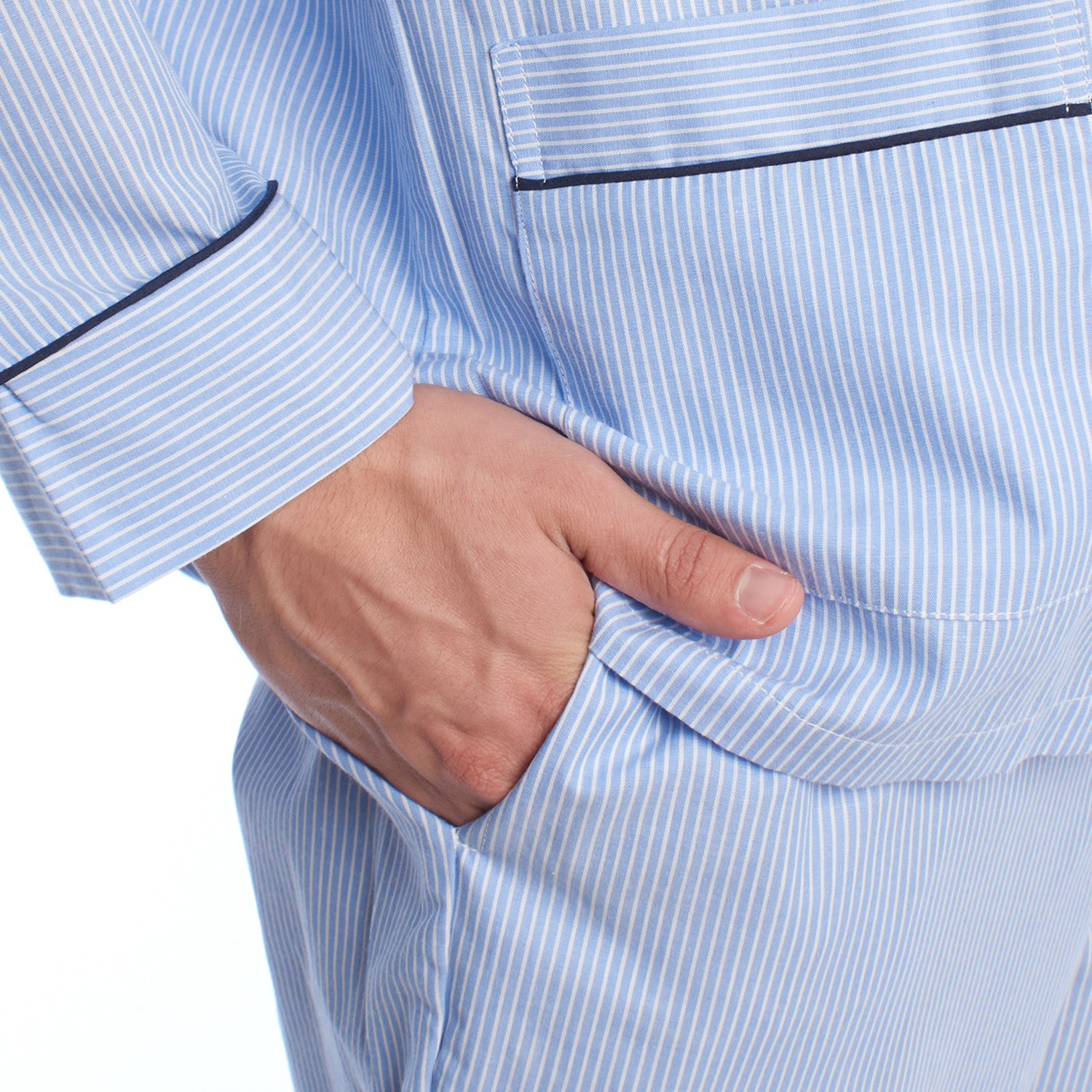 Pijama de Manga Comprida Azul Claro