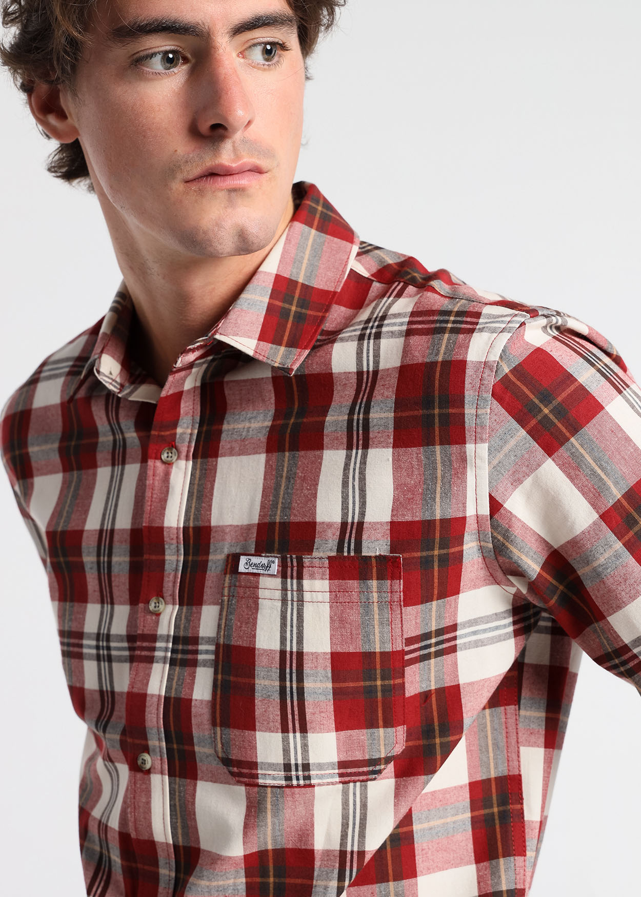 Camisa xadrez de manga comprida Multicor