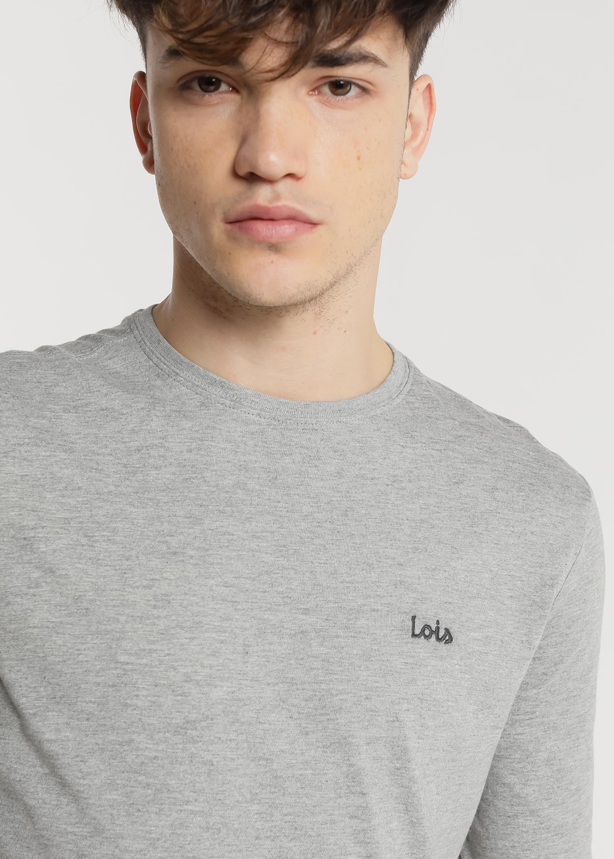 Camisola básica Homem Cinzento