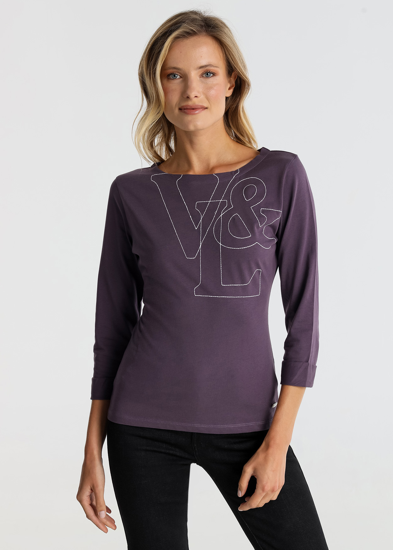 Camisola mangas 3/4 Senhora Lilás