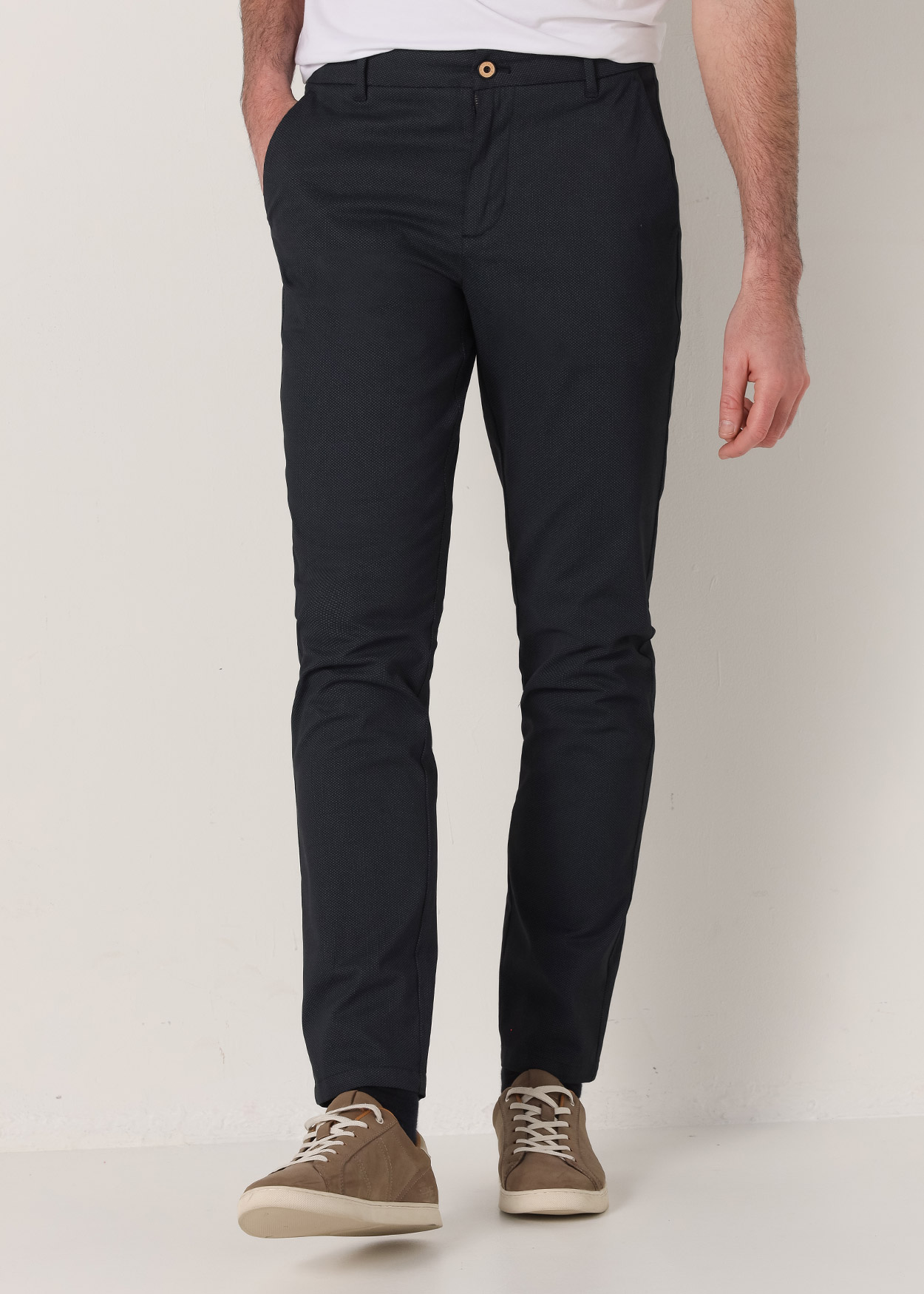 Calças Chino Slim Homem Azul